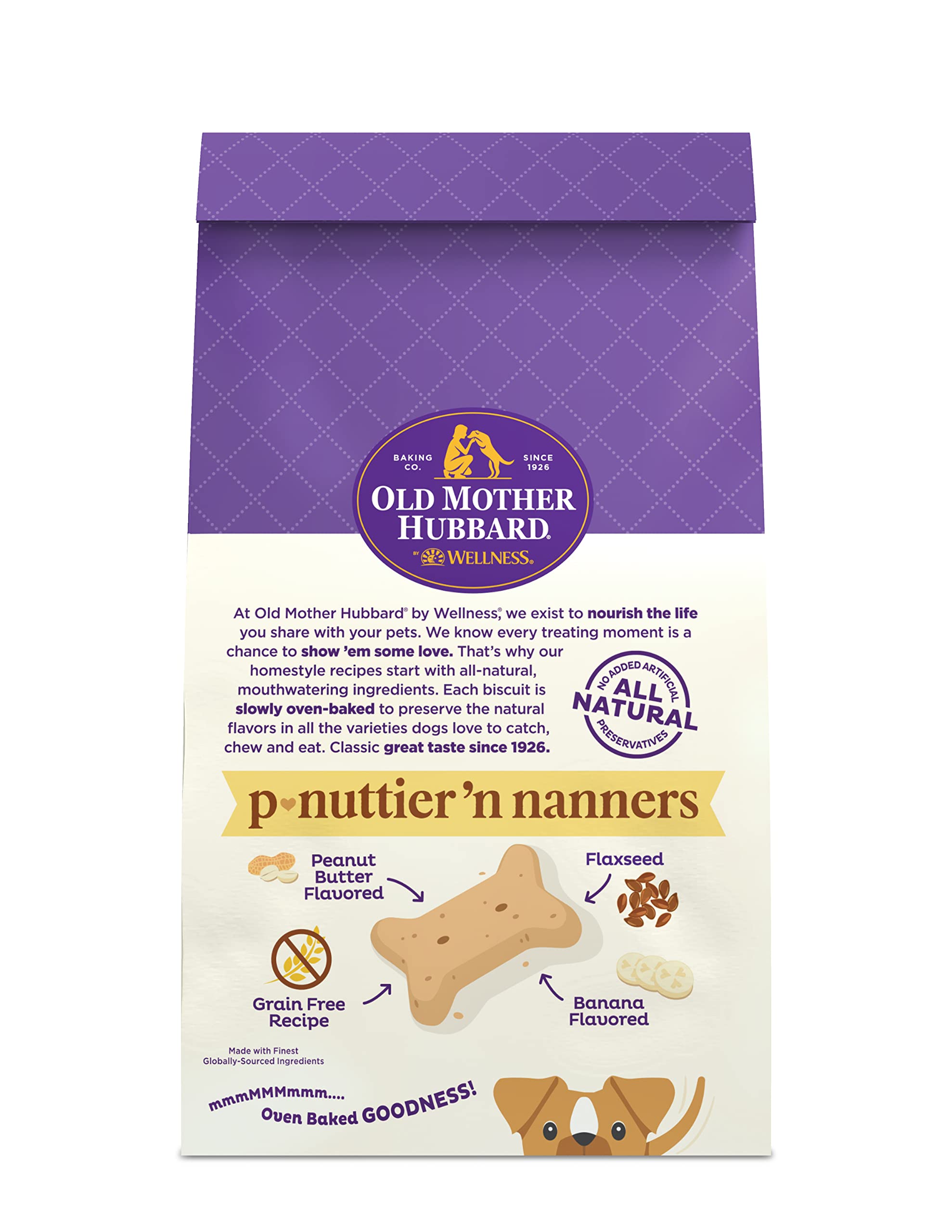 Old Mother Hubbard Grain-Free P-Nuttier N' Nanners Mini Baked Dog Biscuits - 16 Oz  