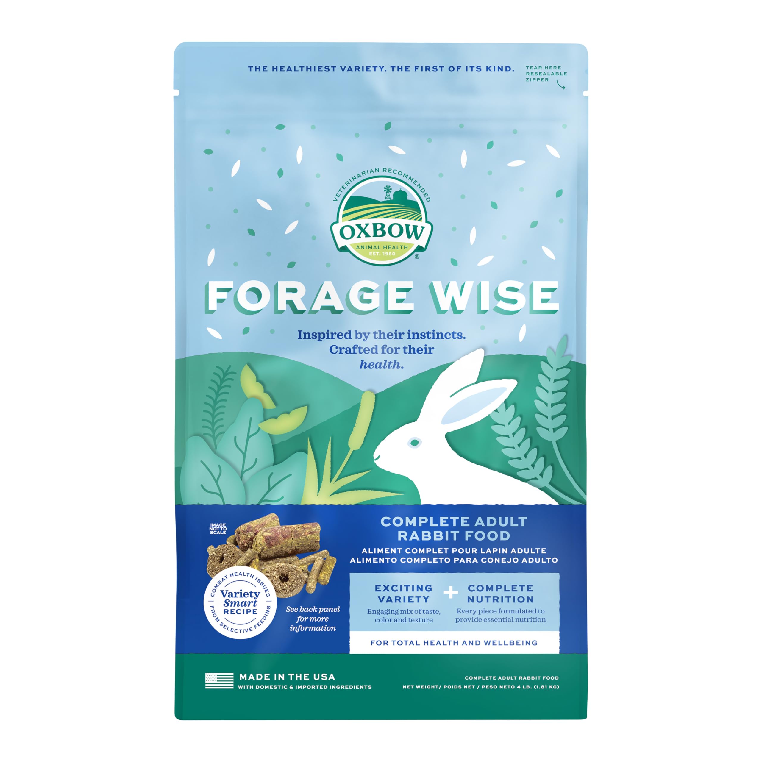 Oxbow Forage Wise Adult Rabbit Formula Small Animal Food - 4 Lbs Default Title