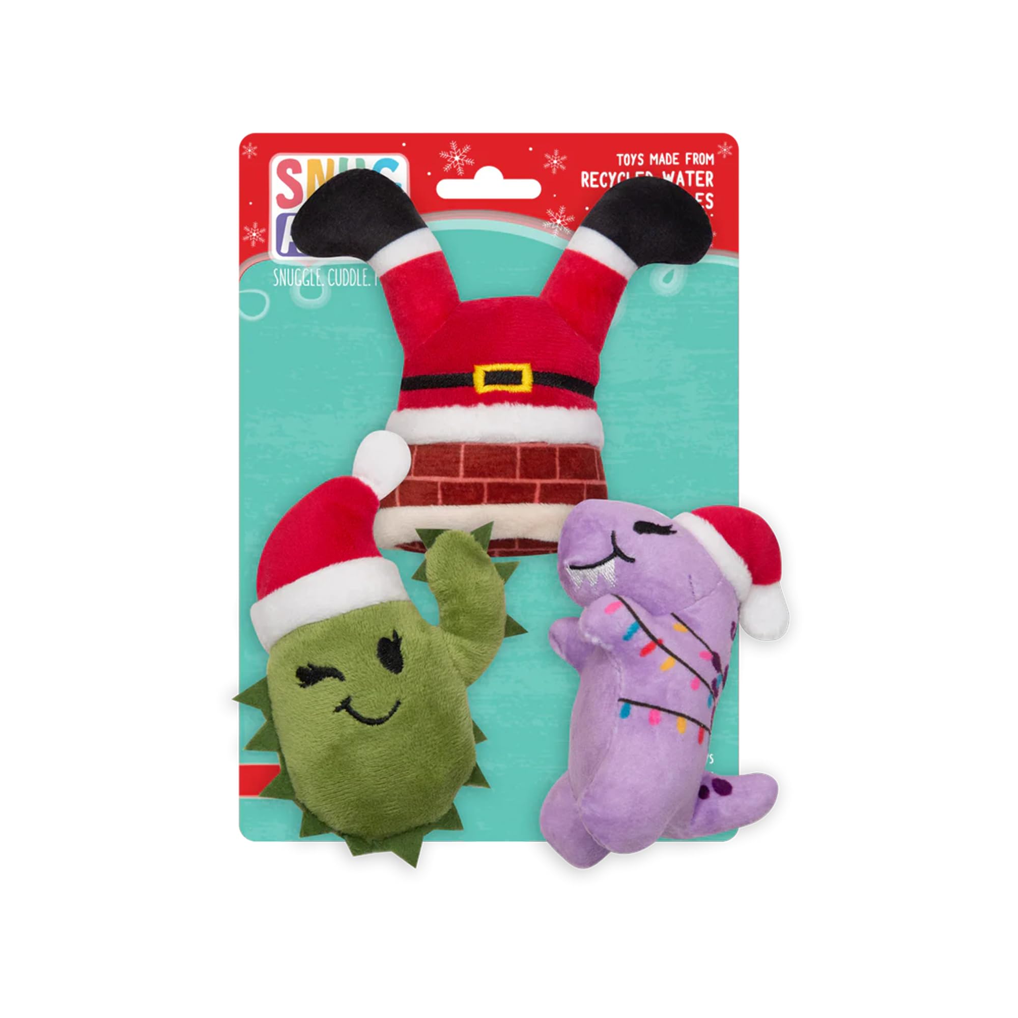 Snugarooz Holiday Merry Mushroom Squeak and Crinkle Plush Dog Toy