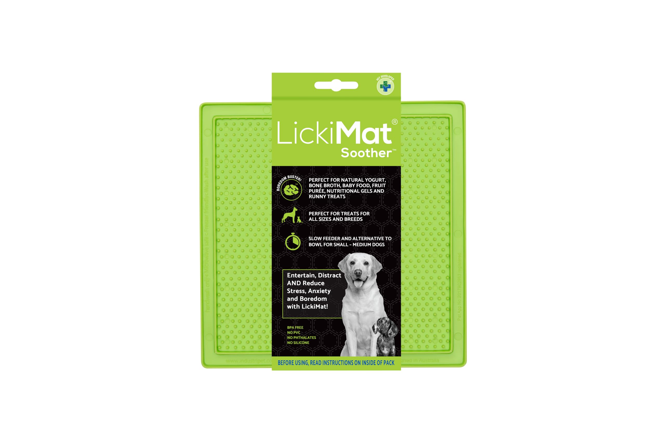 Innovative Pet Lickimat Classic Buddy Slow Feeding Mat for Cats and Dogs - Orange  
