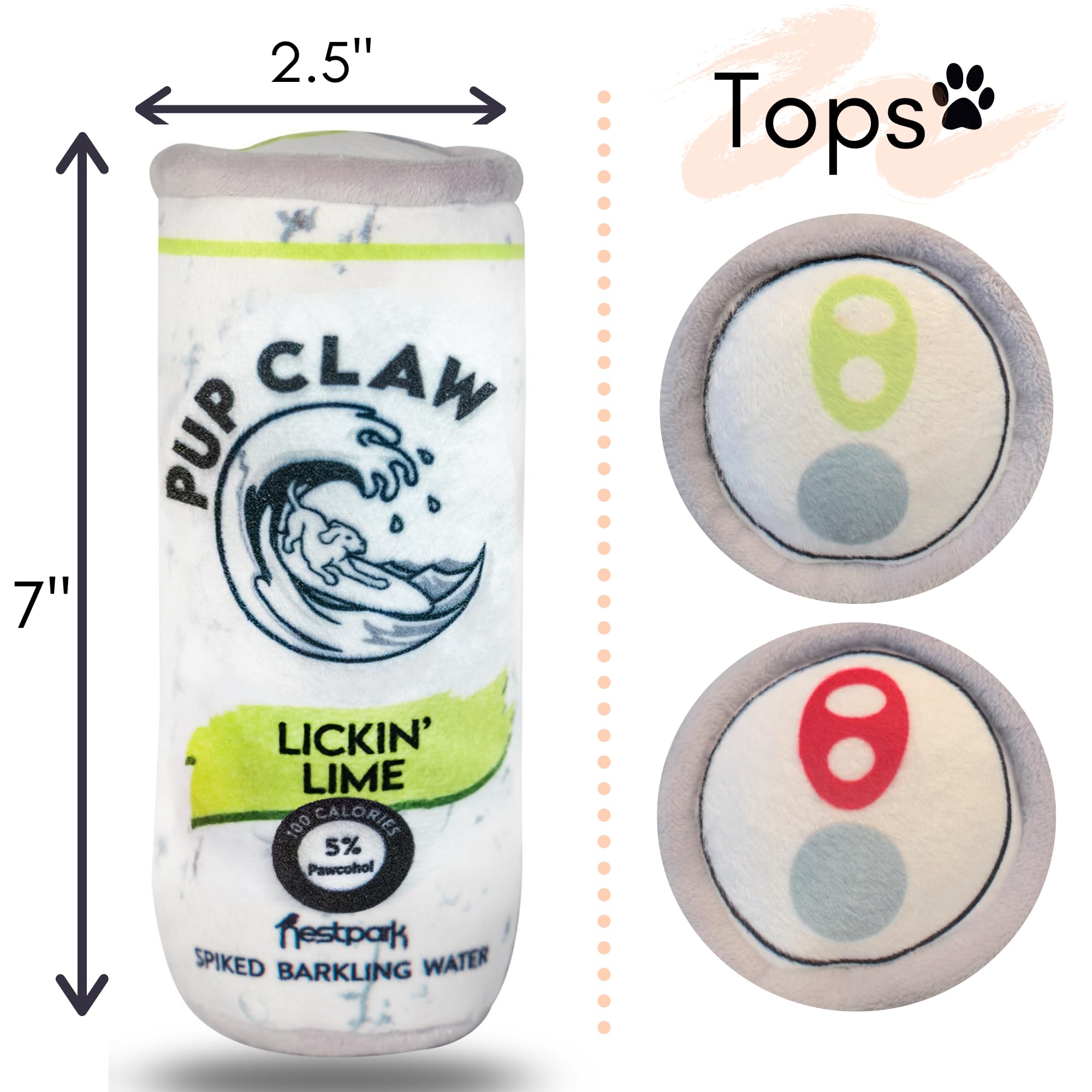 Zippy Paws Squeaky Zippy Claw Hard Seltzer Can Squeak and Plush Dog Toy - Small  