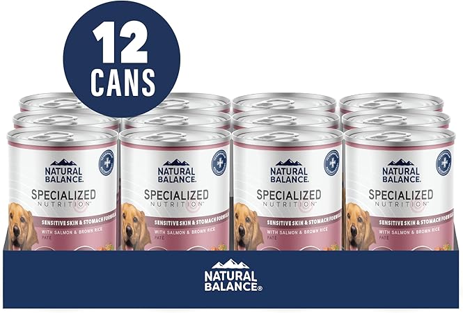 Natural Balance Specialized Nutrition Sensitive Skin and Stomach Salmon and Brown Rice Canned Dog Food - 12.7 Oz - Case of 12