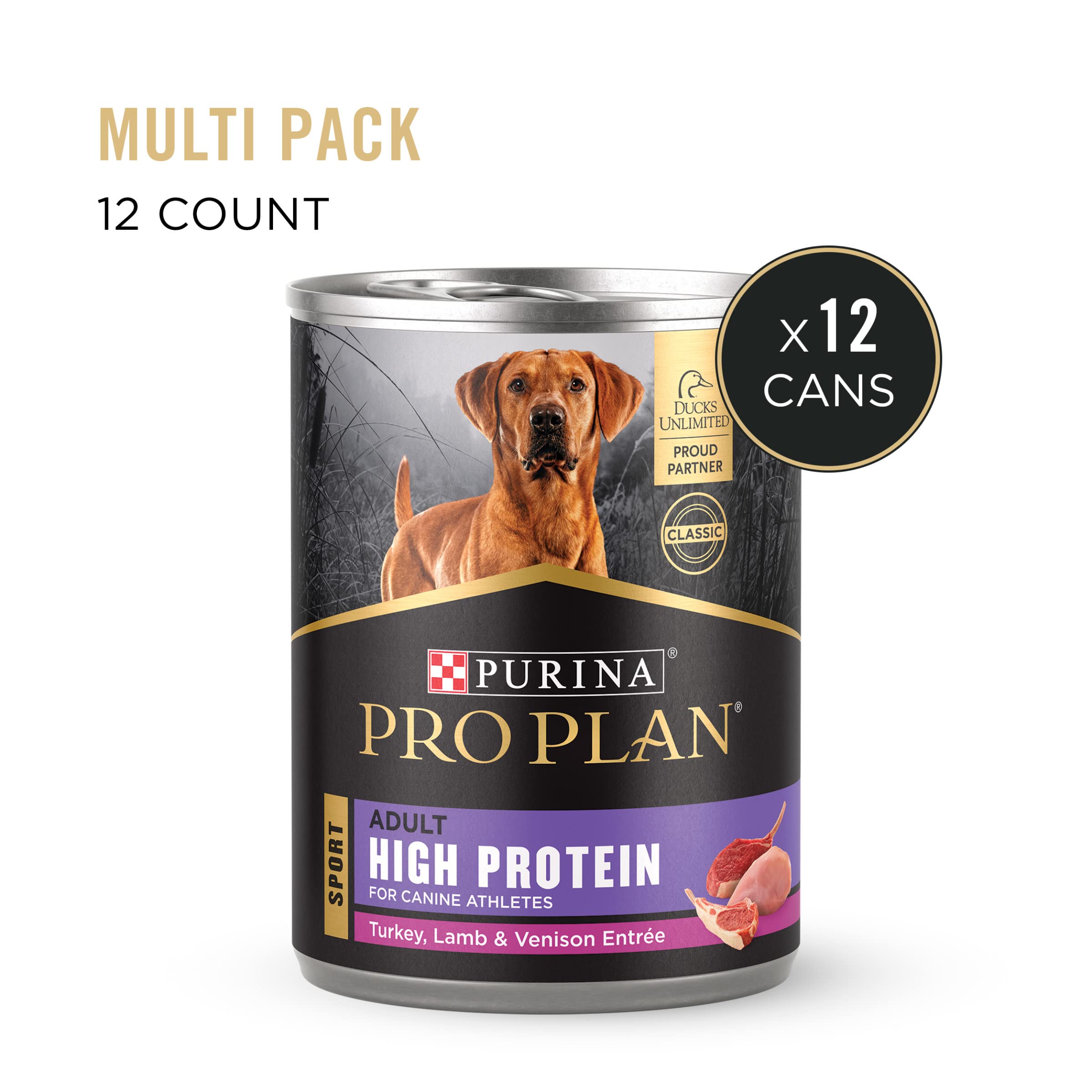 Purina Pro Plan Sport Classoc High-Protein Turkey Lamb and Venison Entrée Adult Canned Dog Food - 13 Oz - Case of 12  