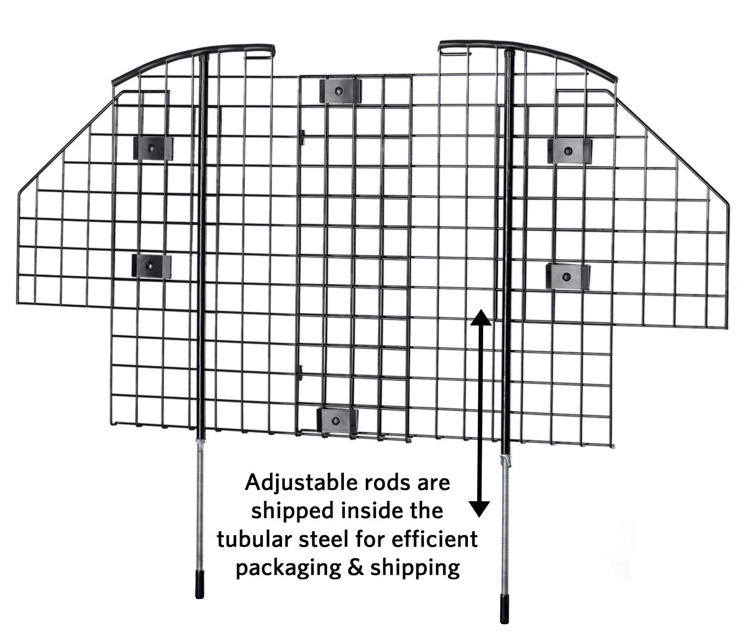 Midwest Universal Adjustable Wired Mesh Metal Safety Car Barrier - Height: 31-50" X Width: 31-70" Inches  