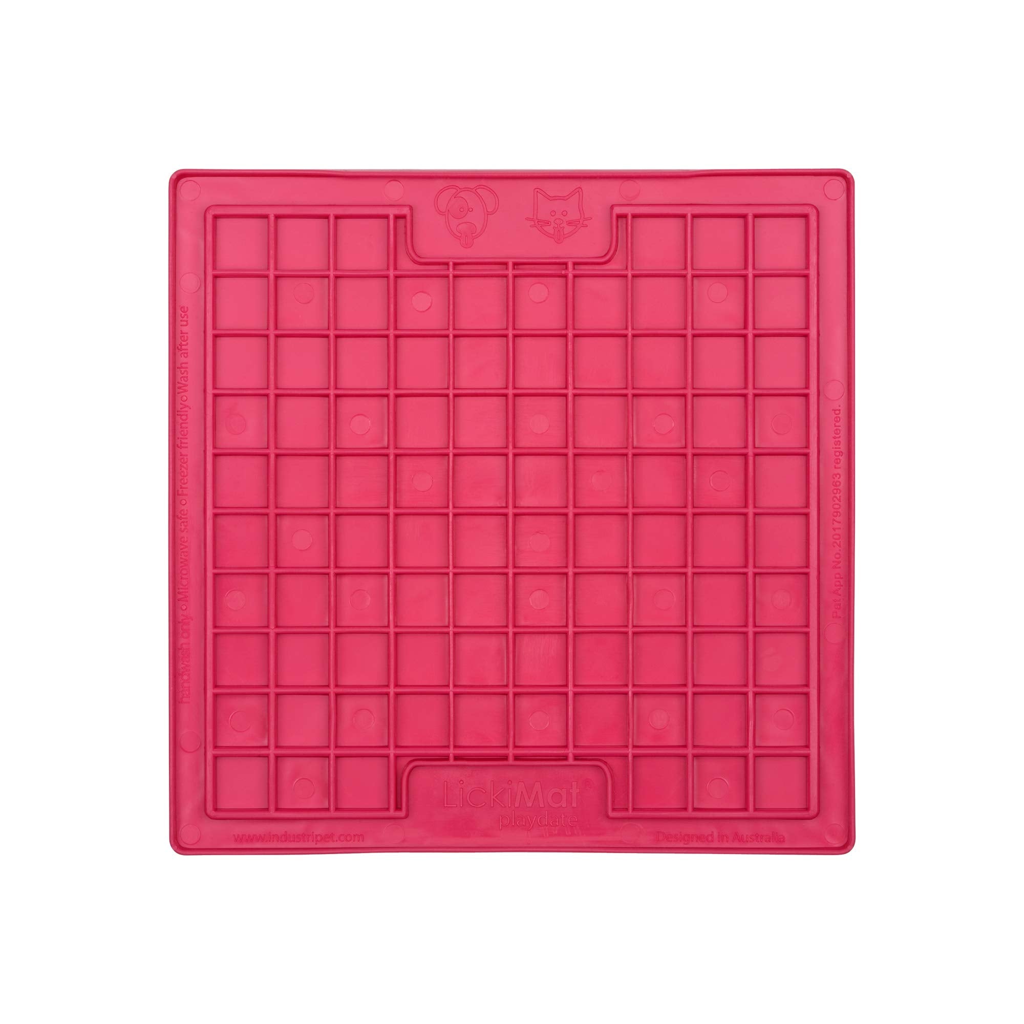 Innovative Pet Lickimat Classic Playdate Slow Feeding Mat for Cats and Dogs - Pink  