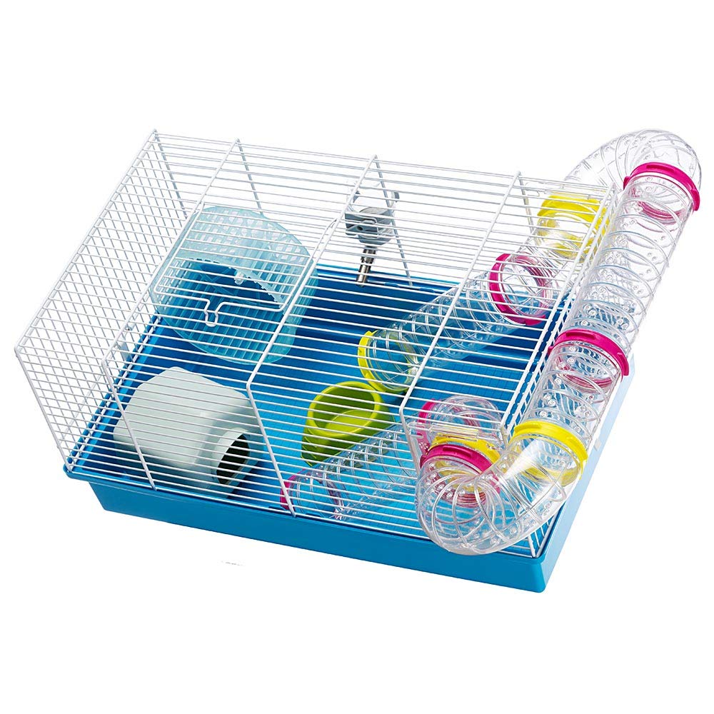 Ferplast Paula Fun and Interactive Hampster Cage includes Accessories - Blue/White - 18