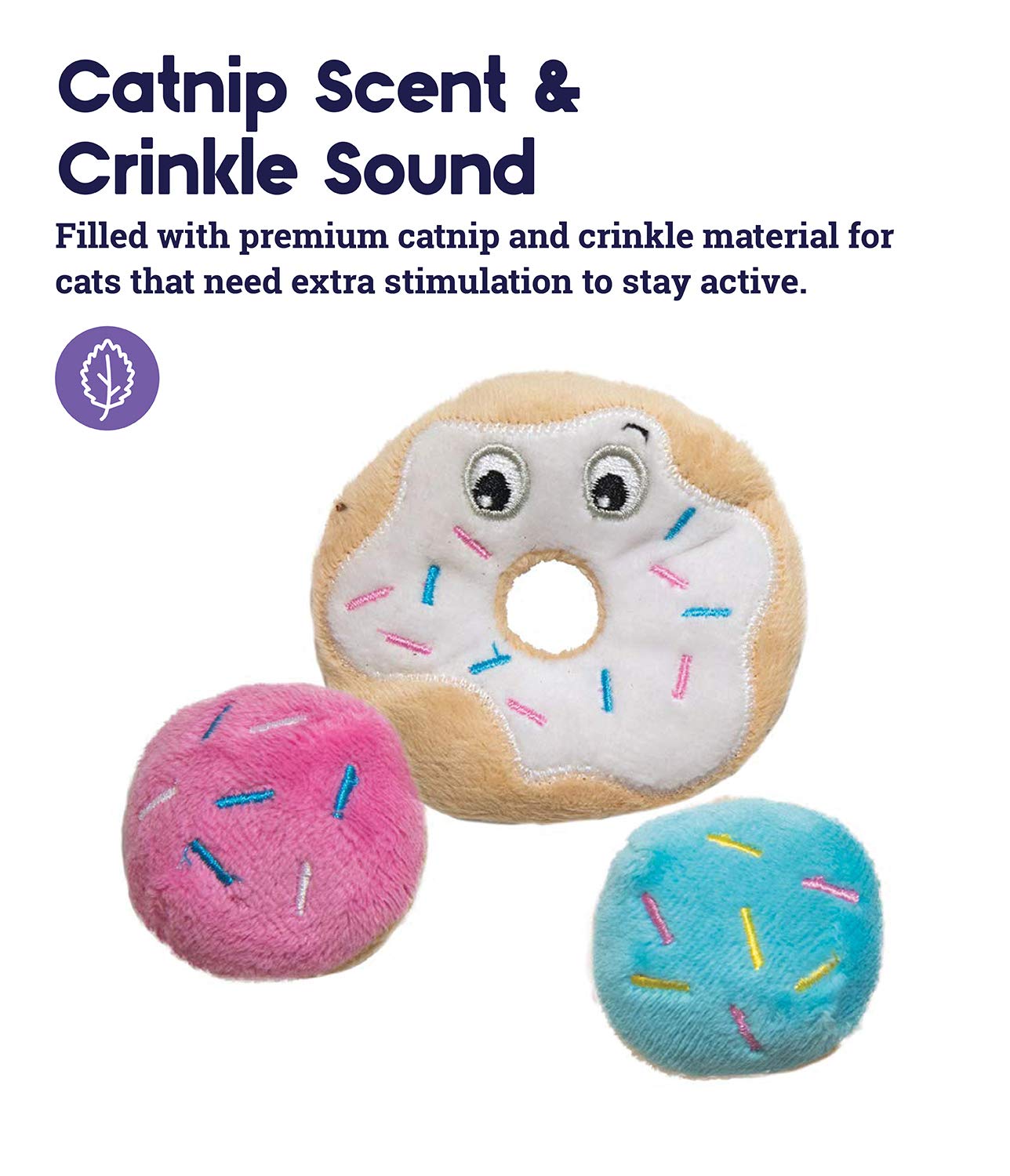 Petstages Crunchy Pickle Crinkle and Plush Catnip Cat Toy  