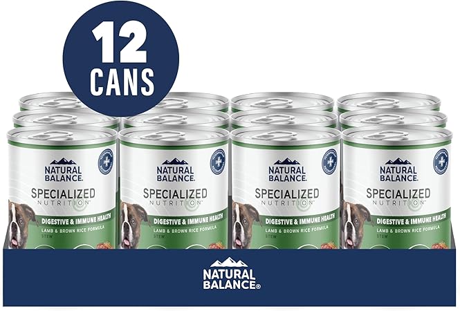 Natural Balance Specialized Nutrition Digestive and Immune Health Lamb and Brown Rice Canned Dog Food - 12.7 Oz - Case of 12
