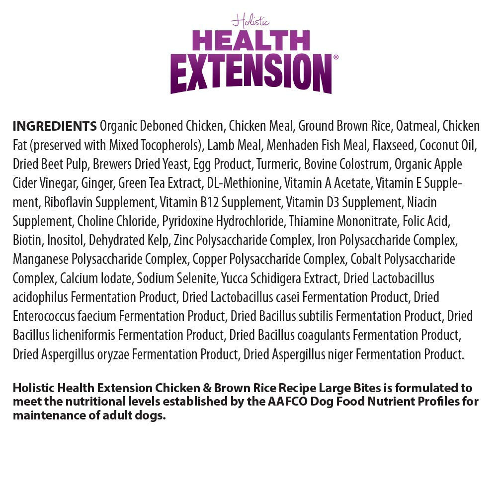 Health Extension Original Large-Breed Bites Chicken and Brown Rice Dry Dog Food - 1 Lb  