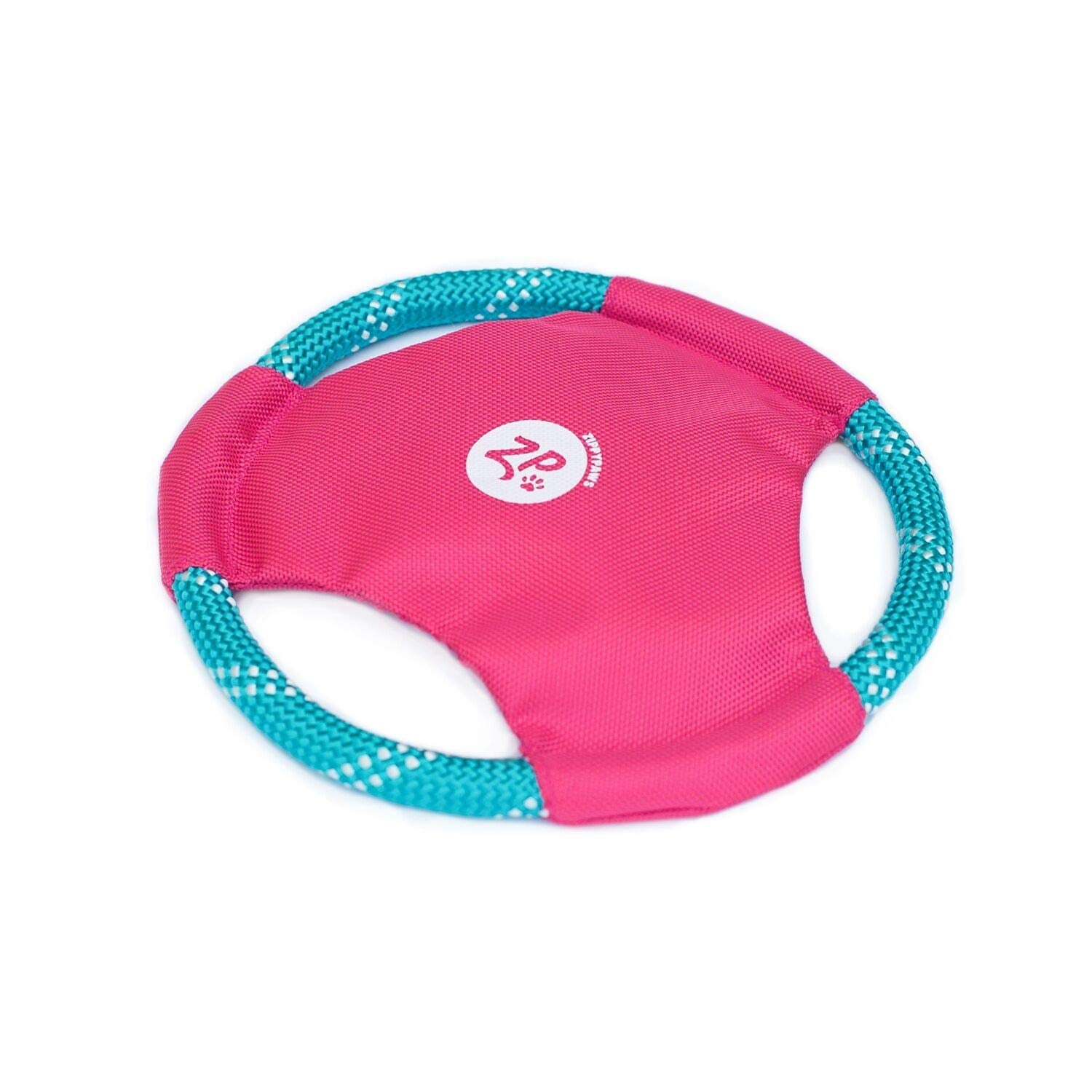 Zippy Paws Rope Gliderz Frisbee Fetch Nylon and Rope Dog Toy - Magenta - Medium  