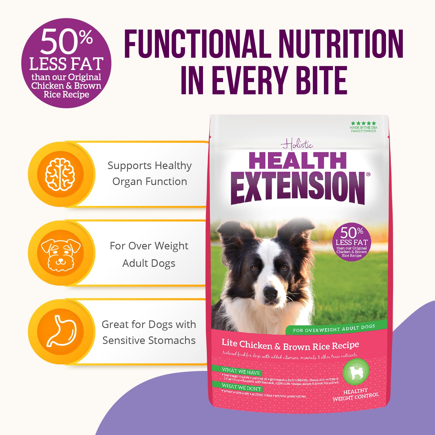 Health Extension Original Chicken and Brown Rice Weight Management Dry Dog Food - 15 Lbs  