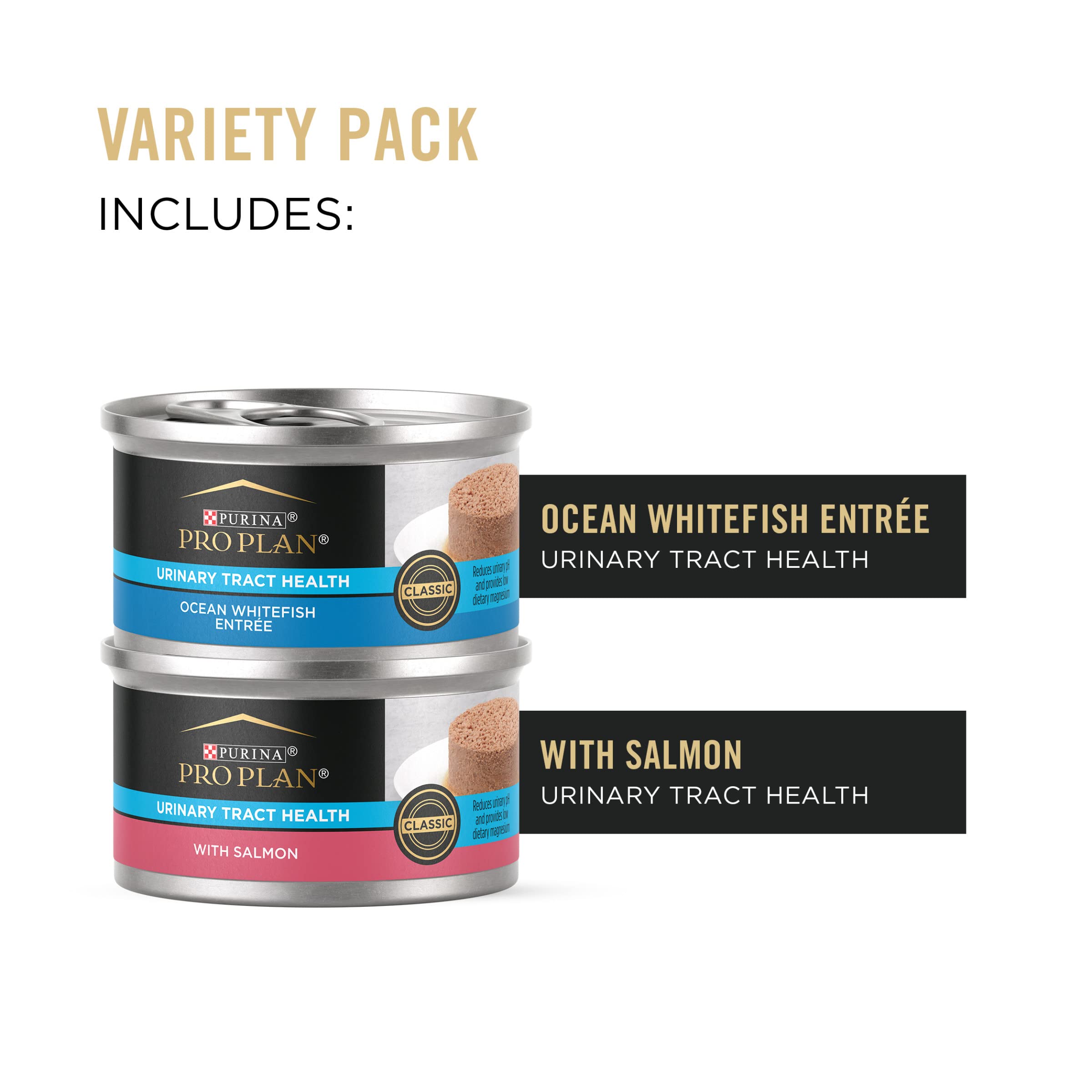 Purina Pro Plan Urinary Tract Health Seafood Variety Ocean Whitefish and Salmon Canned Cat Food - 3 Oz - 24 Count  