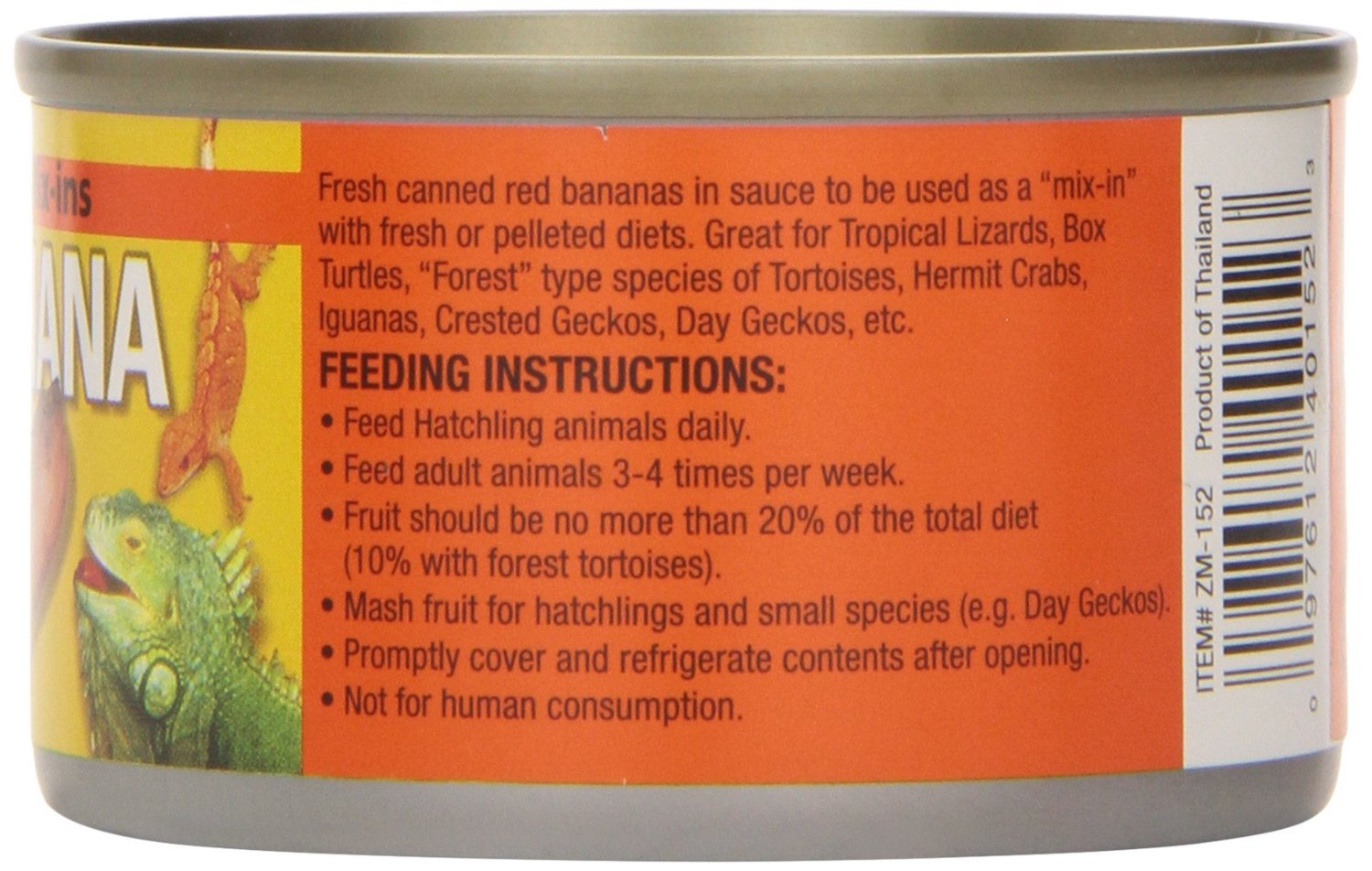 Zoo Med Laboratories Can O' Fruit Tropical Fruit Mix-ins Red Banana Turtle and Reptile Food - 3.4 Oz  