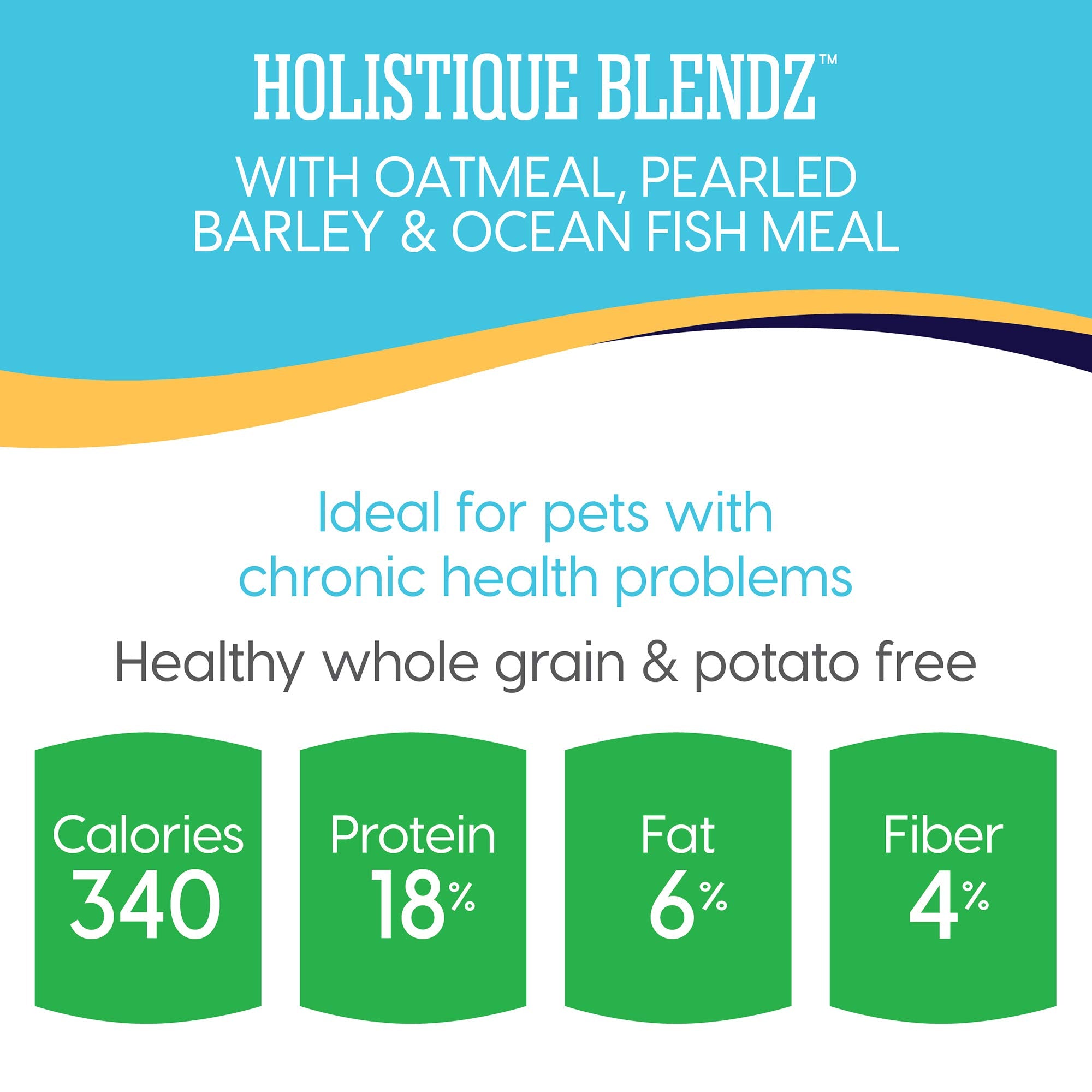 Solid Gold Holistique Blendz Whole Grain Oatmeal Barley and Oceanfish Adult Dry Dog Food - 24 Lbs  