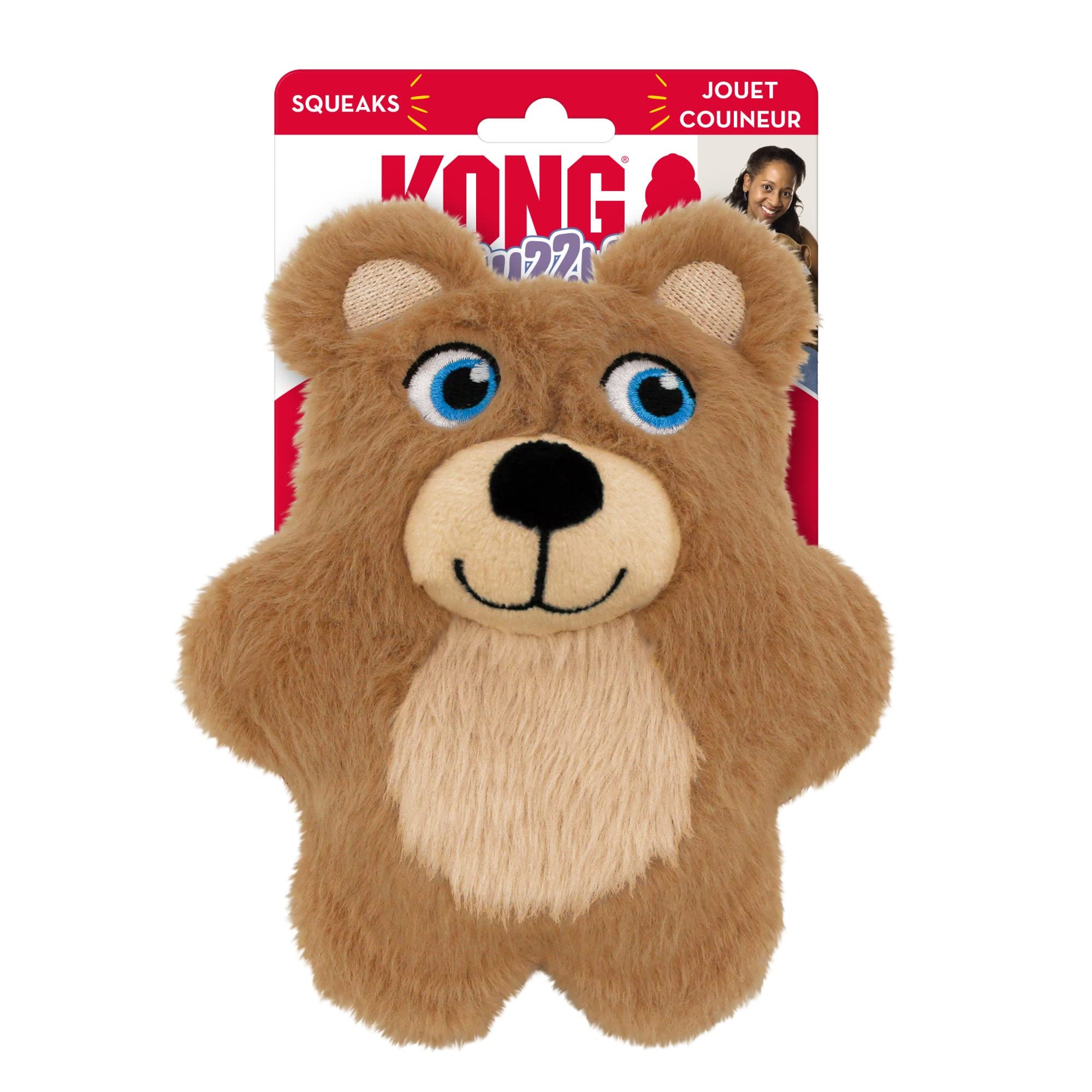 Kong Snuzzles Kiddo Teddy Squeak and Plush Dog Toy - Small  