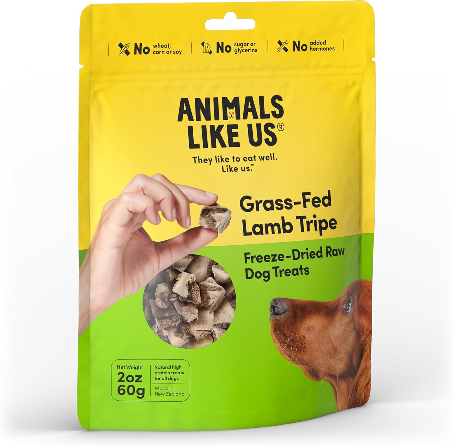 Animals Like Us Grass-Fed Lamb Tripe Freeze-Dried Raw Dog Treats - 2 Oz - Case of 12