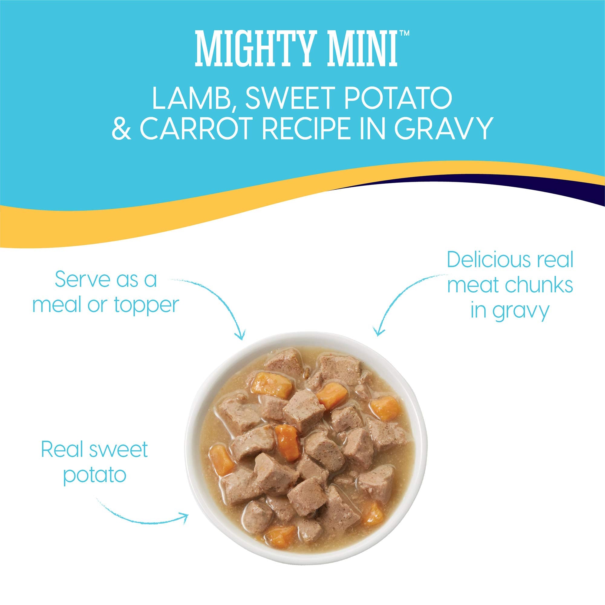 Solid Gold Mighty Mini Grain-Free Lamb Sweet Potato and Cranberry in Gravy Toy and Small-Breed Wet Dog Food Tray - 3.5 Oz - Case of 12  