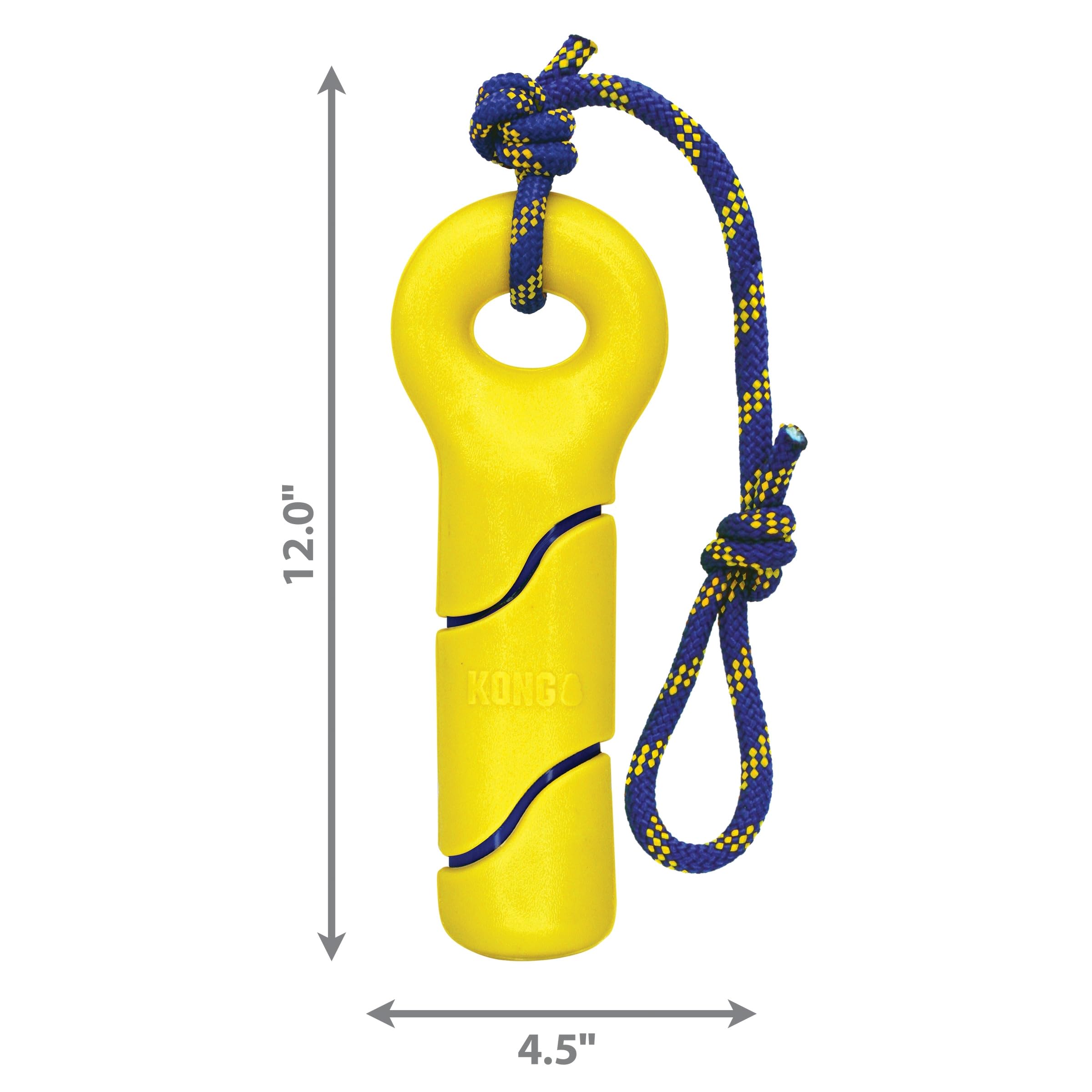 Kong Squeezz Tennis Buoy Rope and Squeak Floating Rubber Dog Toy - Large  