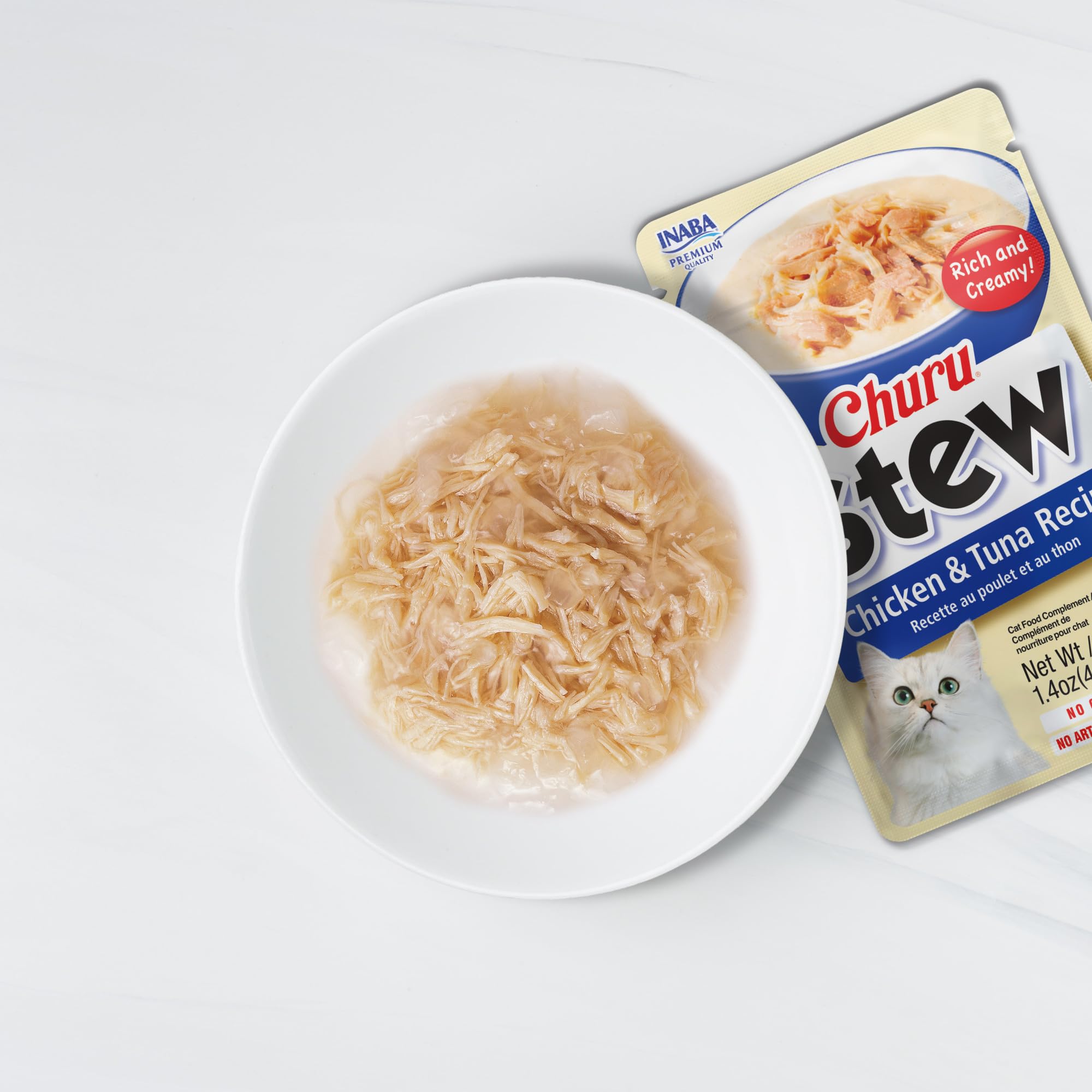 Inaba Churu Chicken Stew Rich and Creamy Wet Cat Food Trays - 1.4 Oz - Case of 6  