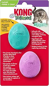 Kong Egg-Shaped and Catnip Infused Rubber Cat Toys - 2 Pack