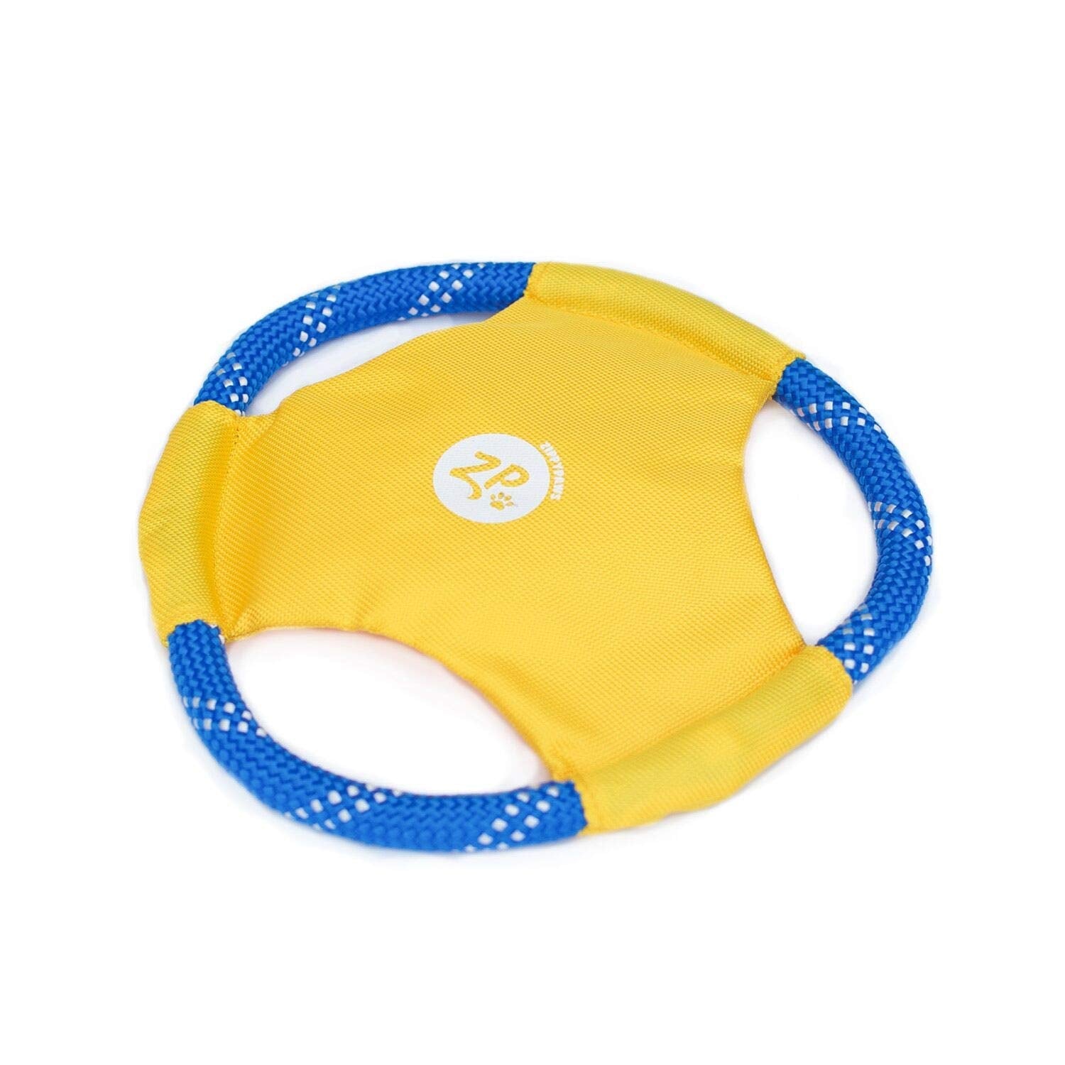 Zippy Paws Rope Gliderz Frisbee Fetch Nylon and Rope Dog Toy - Yellow - Medium  