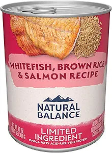 Natural Balance Limited Ingredient Diet Whitefish Brown Rice Salmon Adult Canned Dog Food - 13 Oz - Case of 12 Default Title