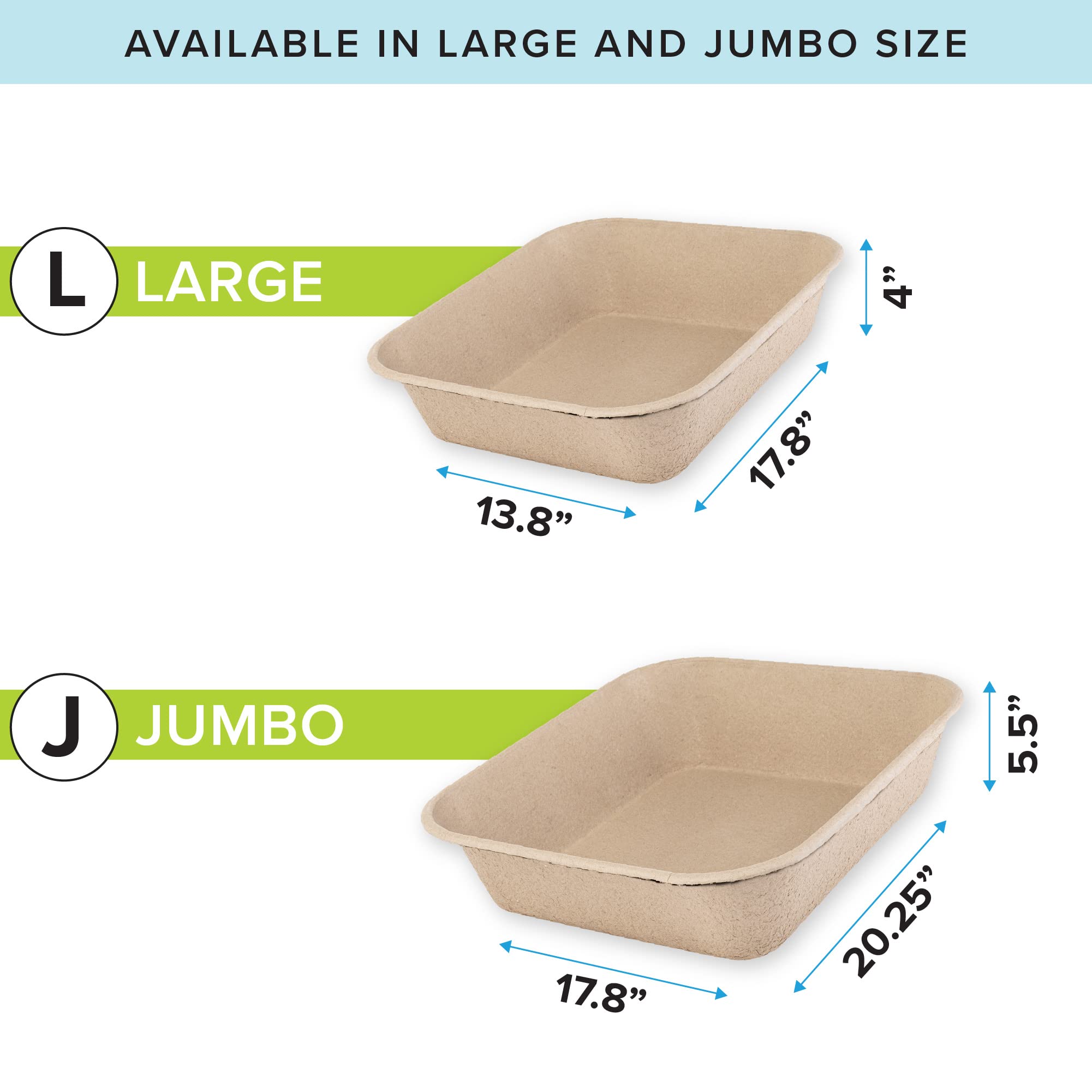Kitty Sift Eco-Friendly Disposable Cat Litter Box - Jumbo - 3 Pack  