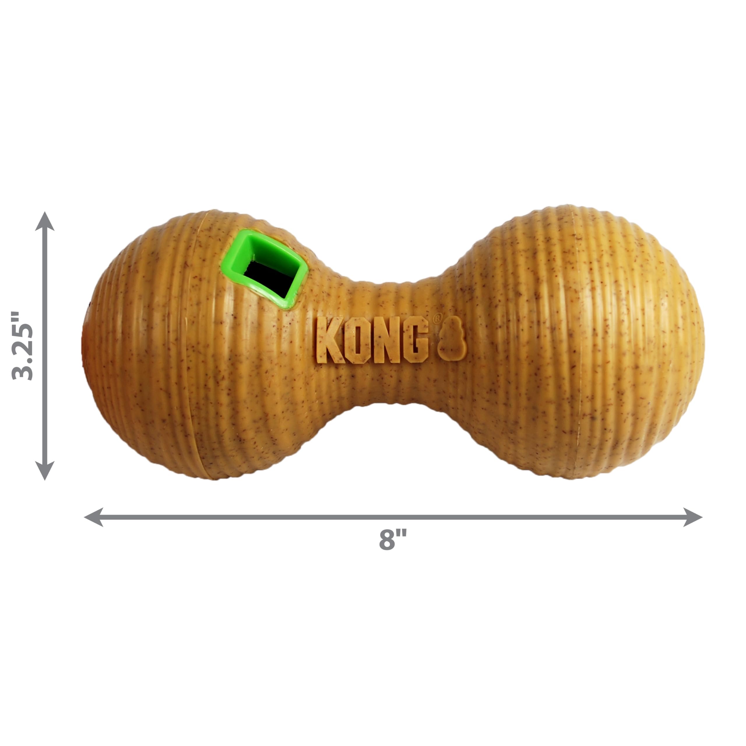 Kong Bamboo Treat Dispensing Feeder Dumbbell Dog Toy - Medium  