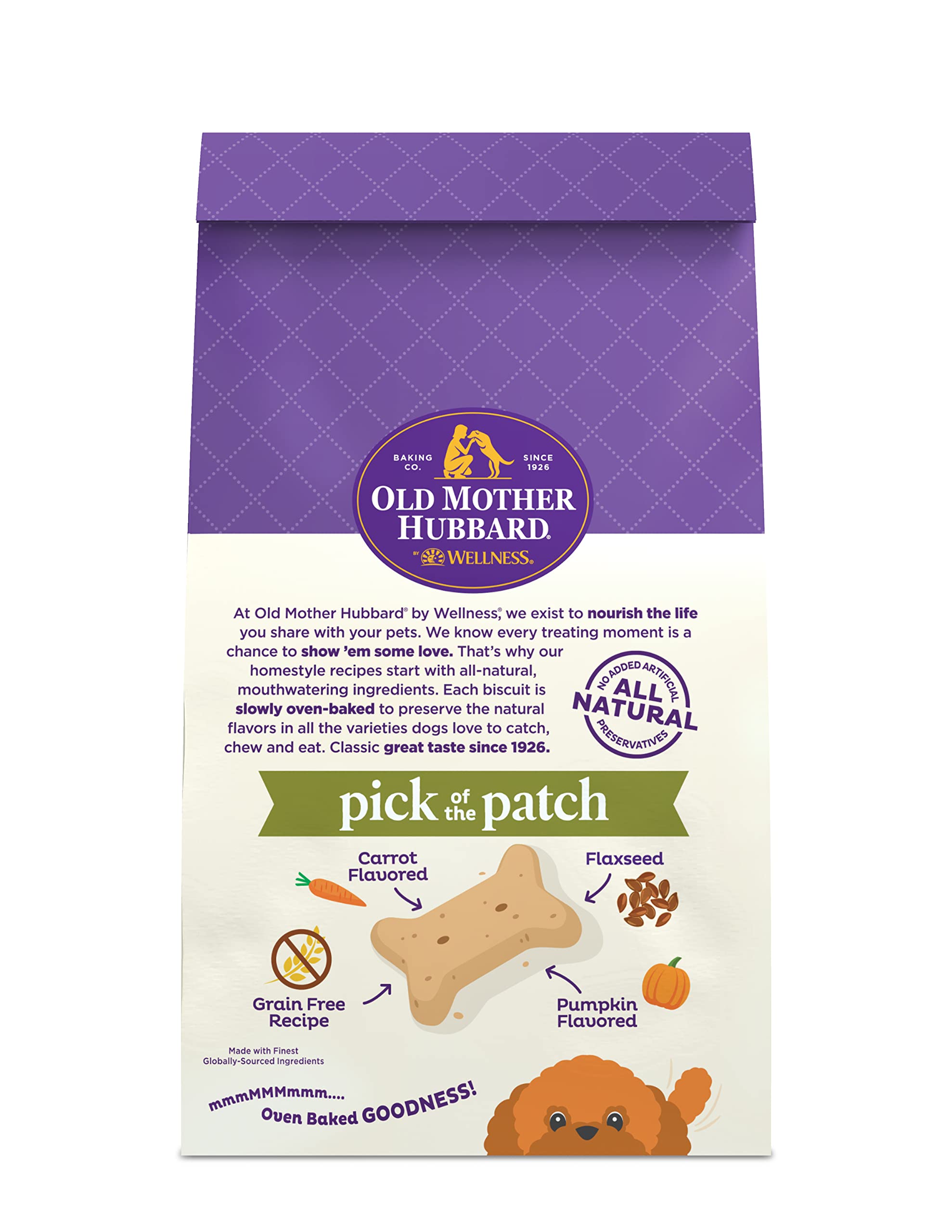 Old Mother Hubbard Grain-Free Pick of The Patch Pumpkin Carrot Mini Baked Dog Discuits - 16 Oz  