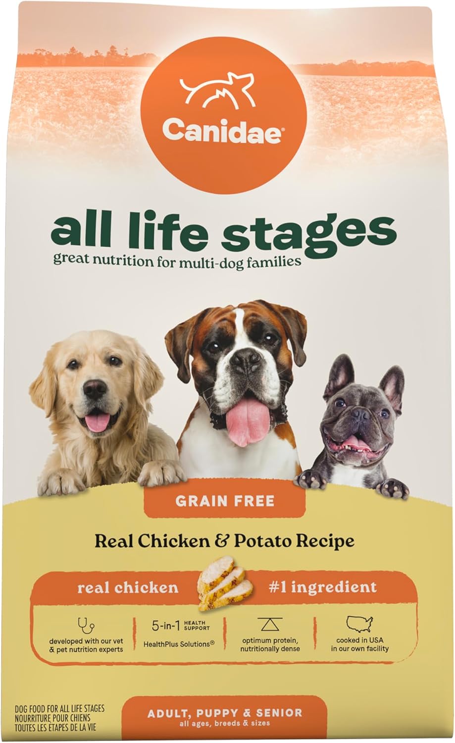 Canidae All Life Stages Grain-Free Real Chicken and Potato Recipe Dry Dog Food - 4 Lbs - Case of 6
