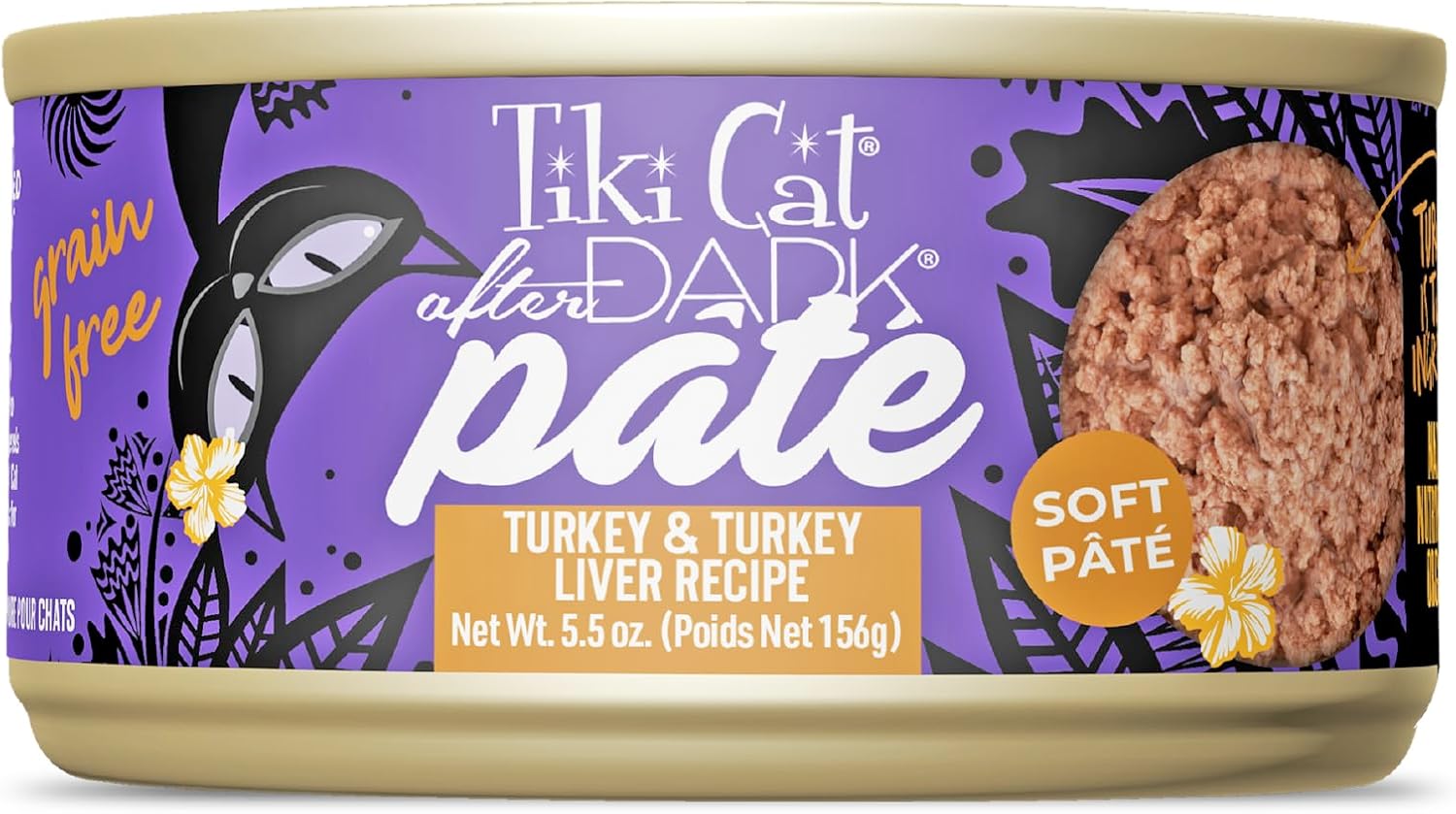 Tiki Cat After Dark Soft Pate Grain-Free Turkey and Turkey Liver Adult Canned Cat Food - 5.5 Oz - Case of 8 Default Title