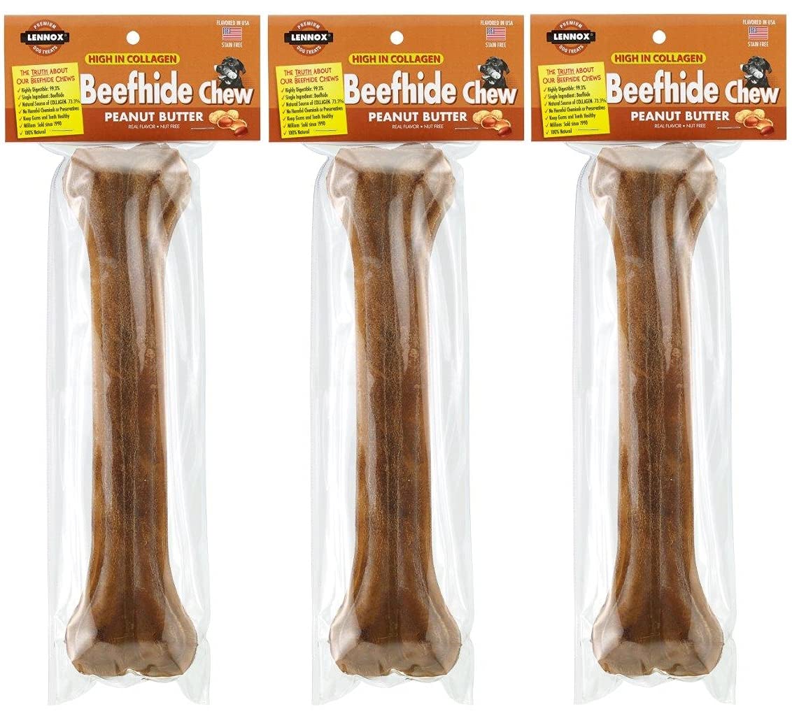 Rawhide Express Peanut Butter Pressed Natural Dog Chews - 10" Inches  