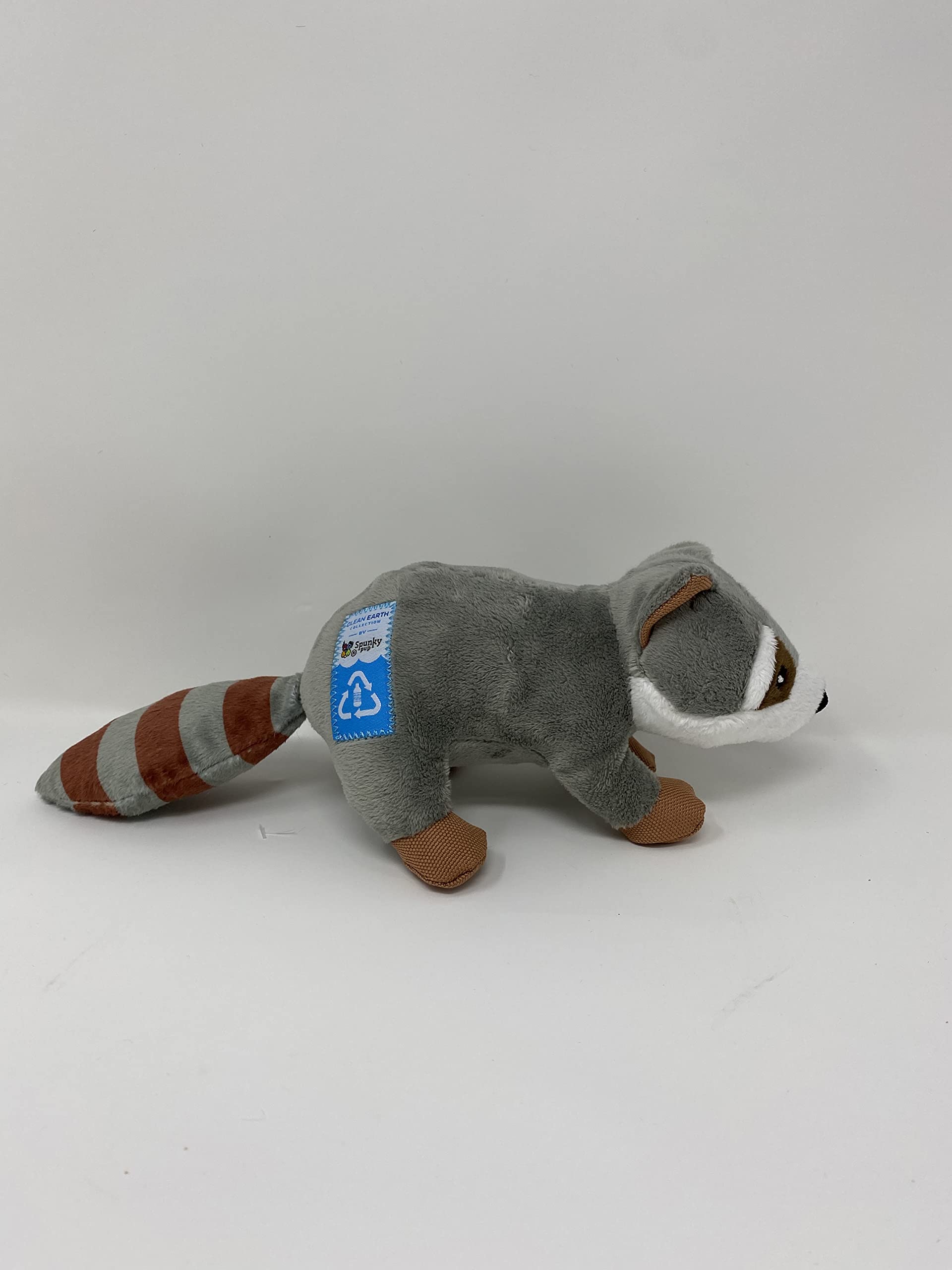 Spunky Pup Clean Earth Collection Raccoon Squeak and Plush Dog Toy - Small  