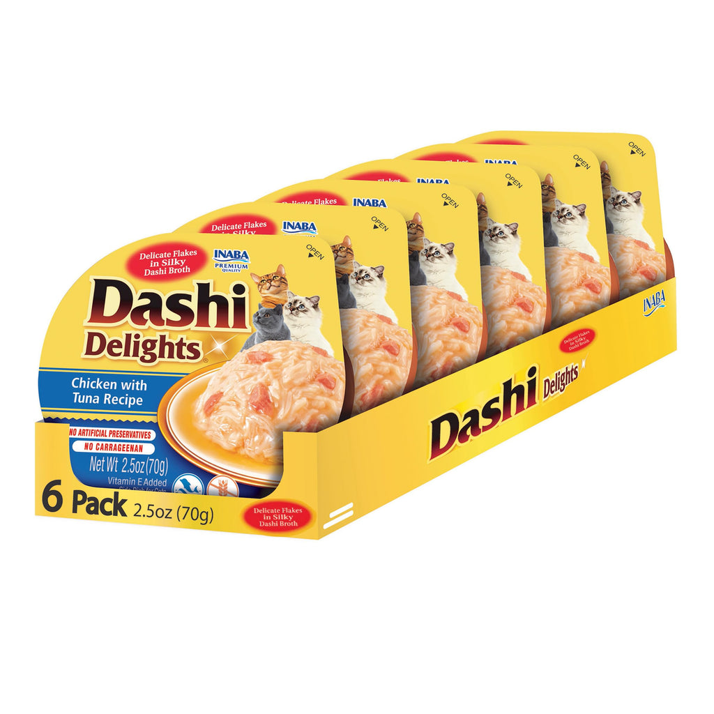 Inaba Dashi Delights Chicken and Tuna Bits in Broth Cat Food Topping - 2.5 Oz - Case of...