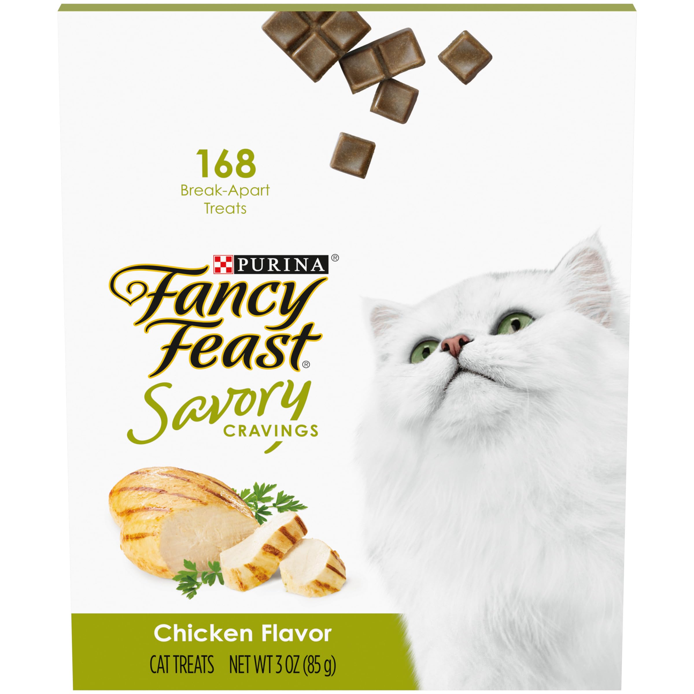 Purina Fancy Feast Savory Cravings Break-Apart Limited Ingredient Chicken Soft and Chewy Cat Treats - 3 Oz - Case of 10  