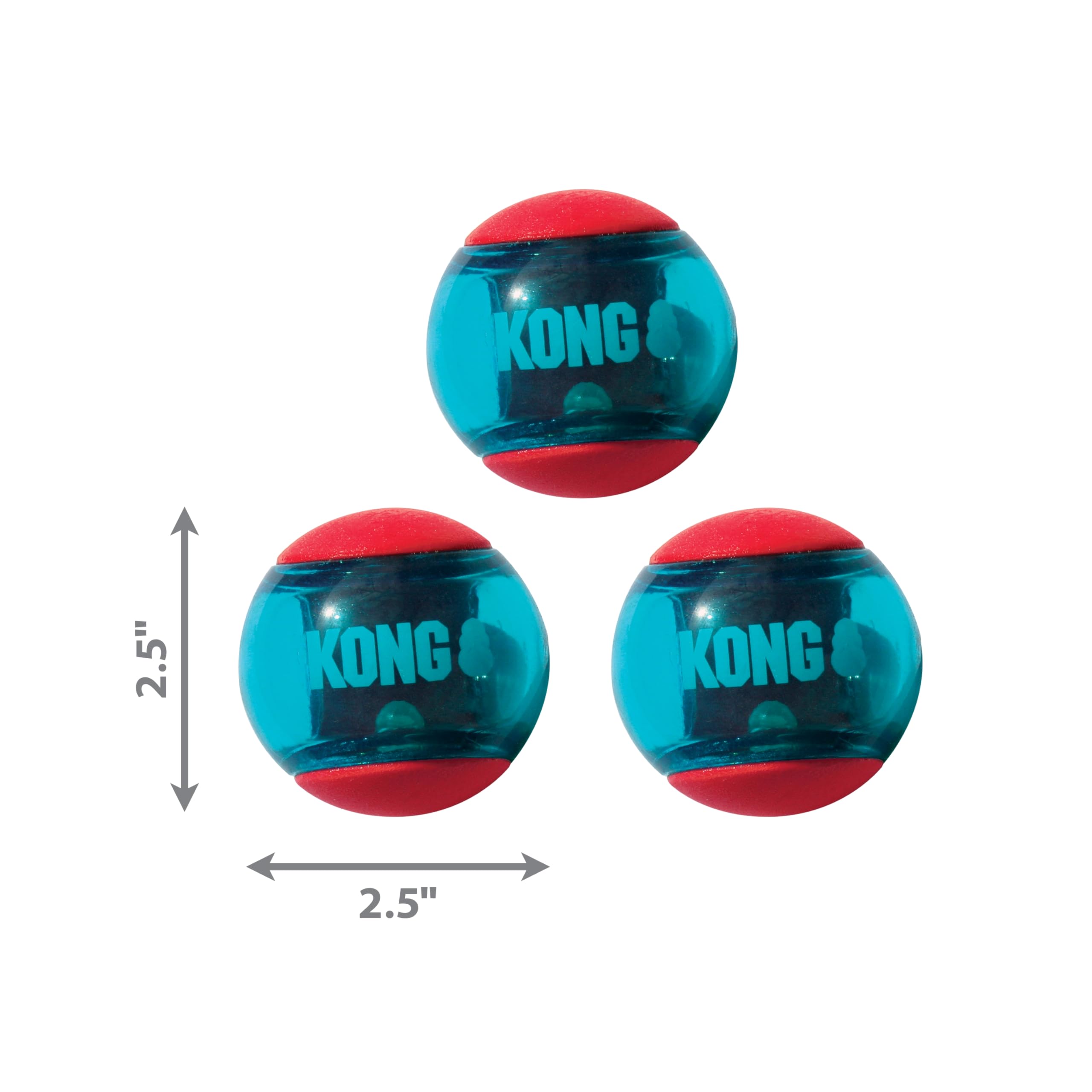 Kong Squeezz Action Ball Squeak and Fetch Rubber Dog Toy - Red - Medium  