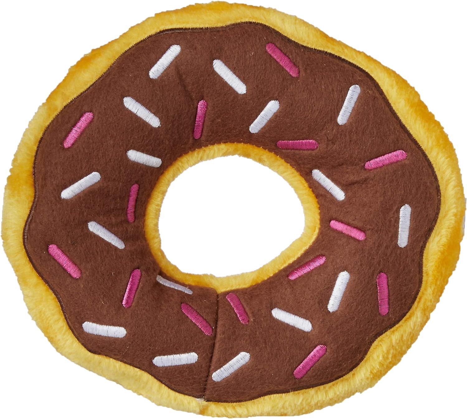 Zippy Paws Donutz Brown Chcocolate Glazed with Sprinkles Squeak and Plush Dog Toy - Jumbo - X-Large  