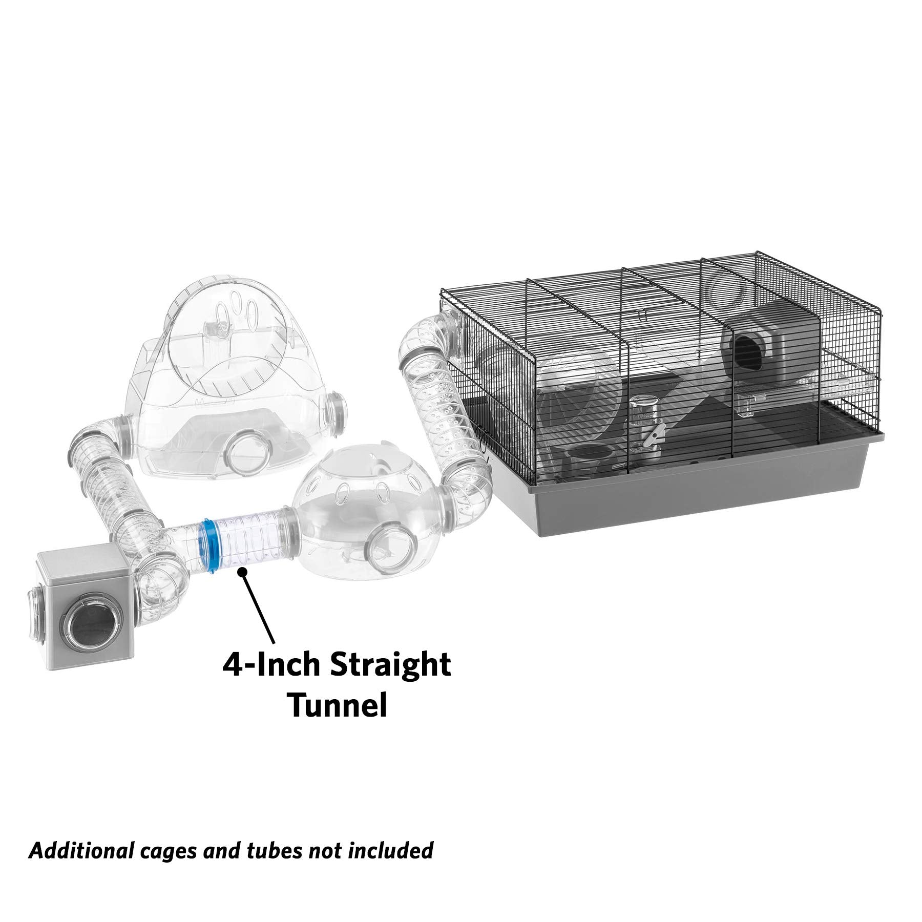 Ferplast Small Animal Hampster Cage Play Accessory Line Tube Tunner - L:4" Inch (2.5" Diameter)  