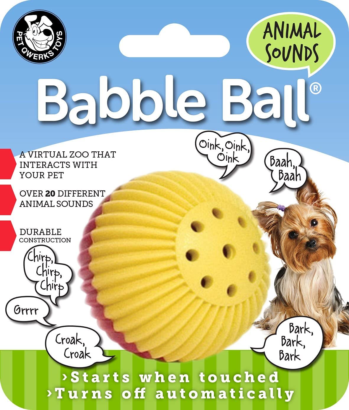 Pet Qwerks Talkin Babble Ball Dog Toy - Small  