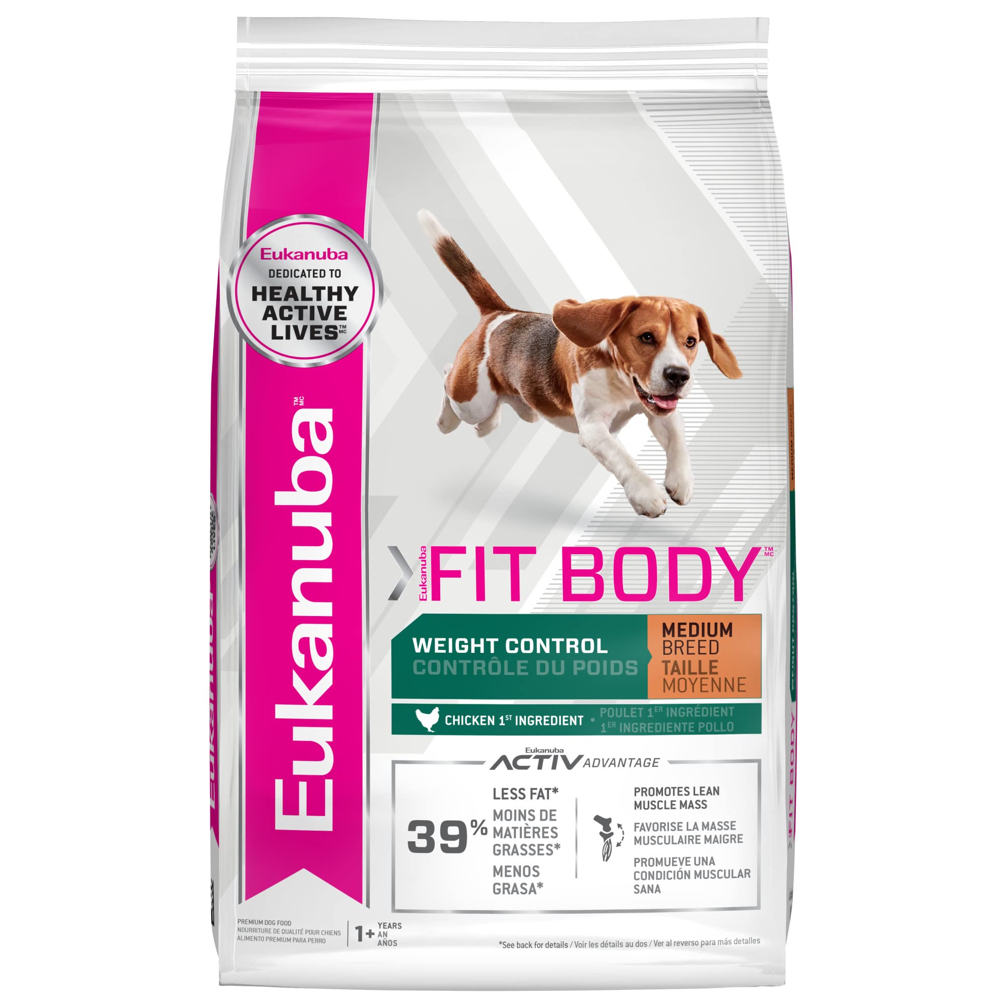 Eukanuba Fit Body Weight Control Medium-Breed Dry Dog Food - 15 Lbs  
