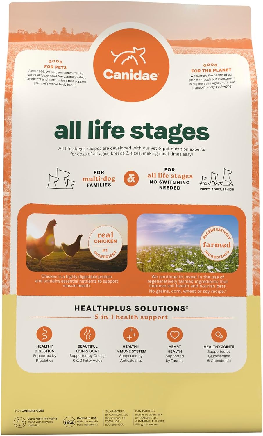 Canidae All Life Stages Grain-Free Real Chicken and Potato Recipe Dry Dog Food - 4 Lbs - Case of 6
