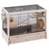 Ferplast Hampsterville Hampster Cage with Wooden Base and Accessories - Tan - 22.7" X 12.2" X 2.6" Inches  