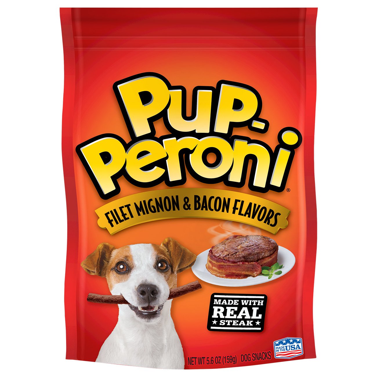 Pup-Peroni Filet Mignon and Bacon Flavored Soft and Chewy Dog Treats - 5.6 Oz - Case of 8  