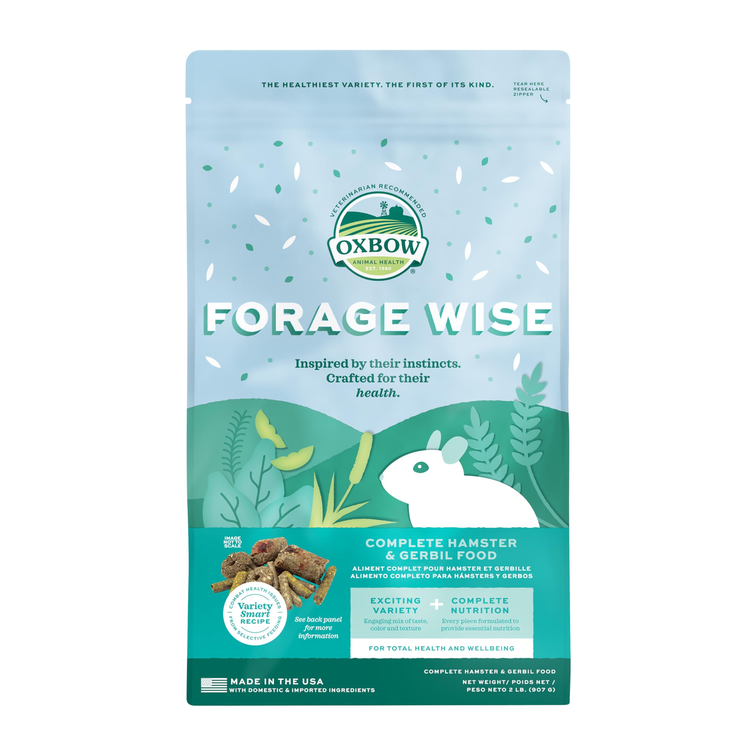 Oxbow Forage Wise Hampster and Gerbil Formula Small Animal Food - 2 Lbs