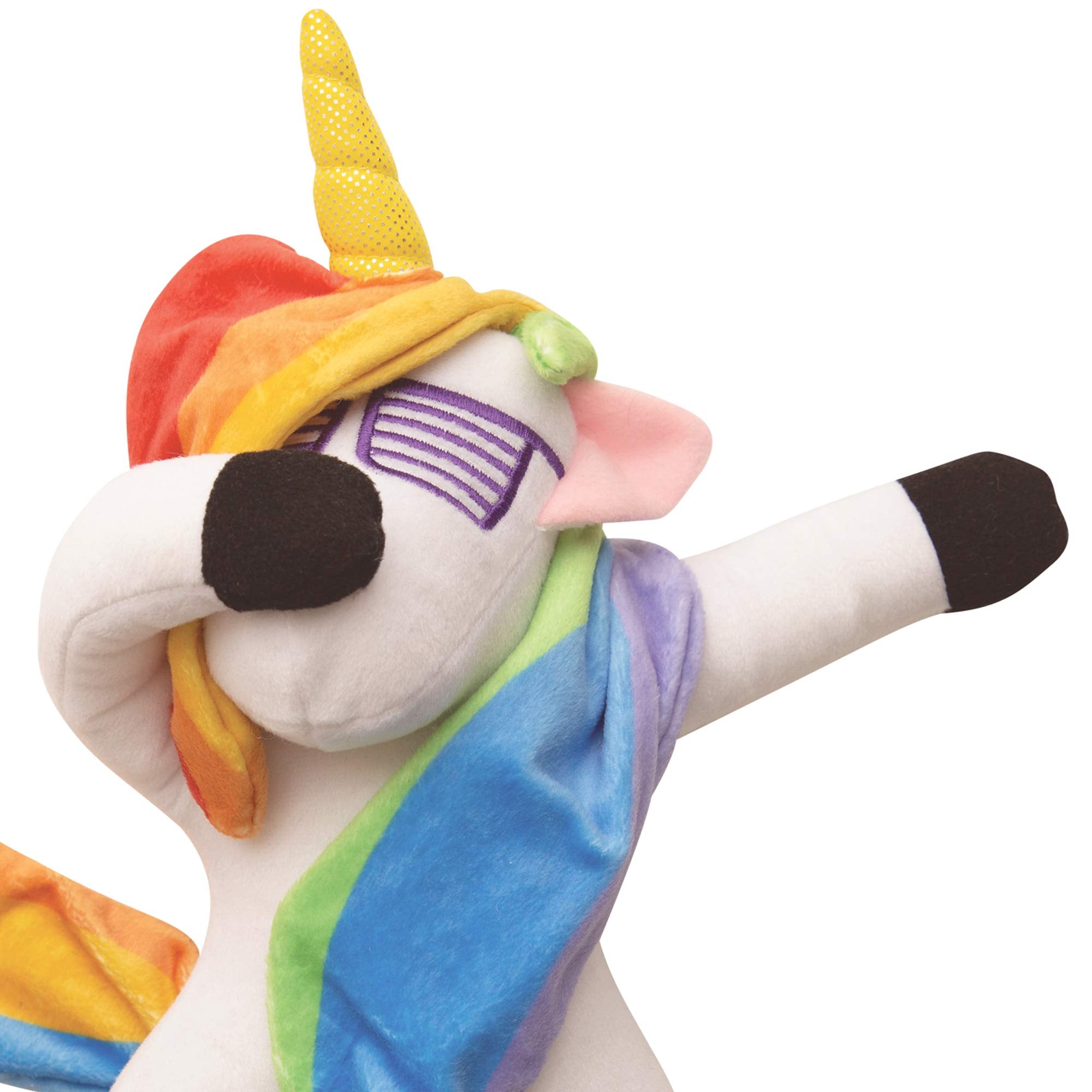 Snugarooz Dab The Unicorn Squeak and Crinkle Plush Dog Toy - 12" Inches  