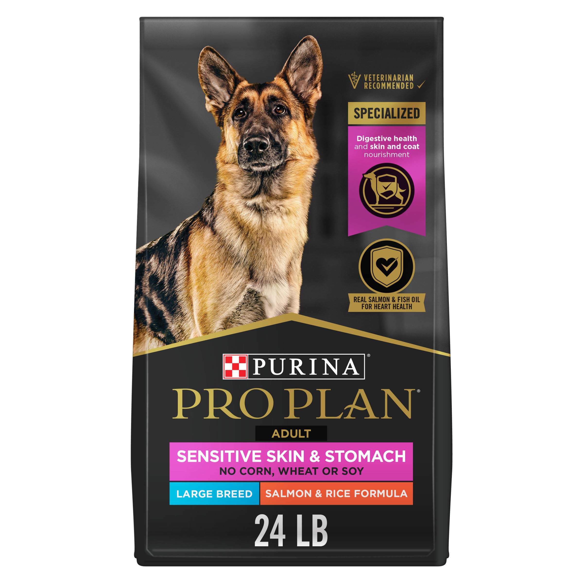 Purina Pro Plan Sensitive Skin and Stomach Salmon and Rice Large-Breed Adult Dry Dog Food - 35 Lbs  