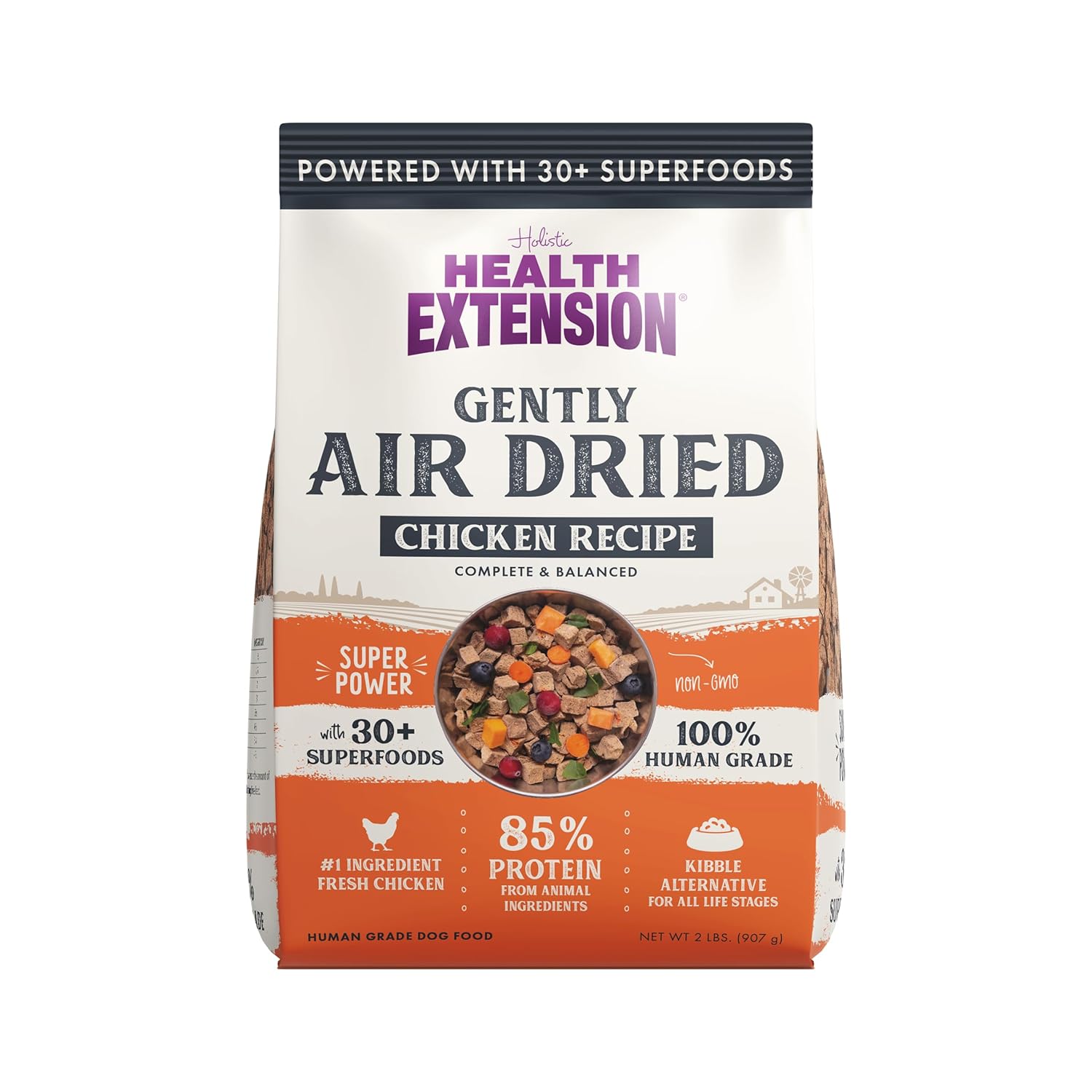 Health Extension Complete and Balanced Human-Grade Chicken Gently Air-Dried Dog Food - 2 Lbs - Case of 6