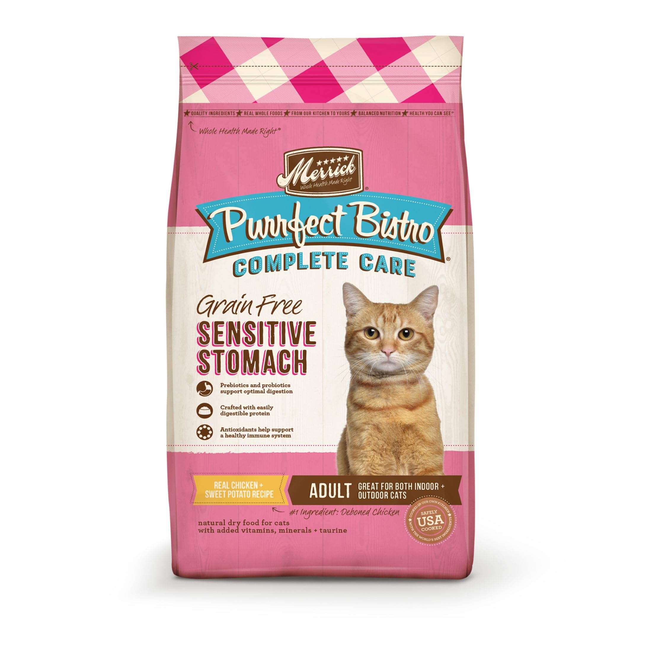 Merrick Purrfect Bistro Grain-Free Complete Care Sensitive Stomach Dry Cat Food - 4 lb Bag