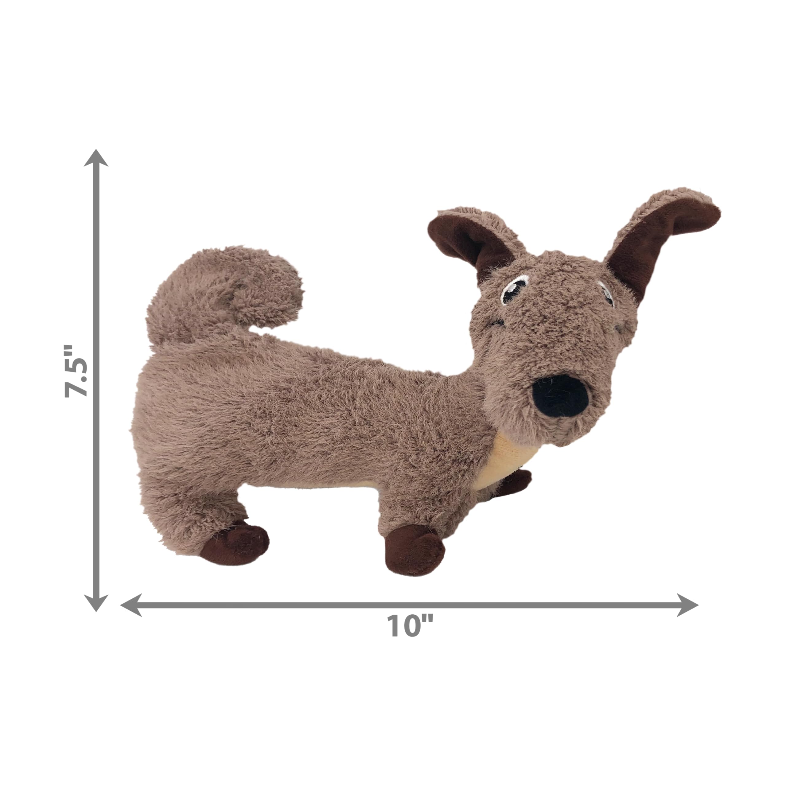 Kong Pupsqueaks Tucker Soft and Full-Body Squeaking Dog Toy - Brown - Medium  