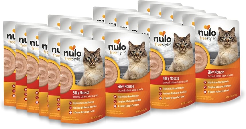 Nulo Freestyle Silky Mousse Chicken and Salmon Kitten and Adult Wet Cat Food Pouch - 2.8 Oz - Case of 24